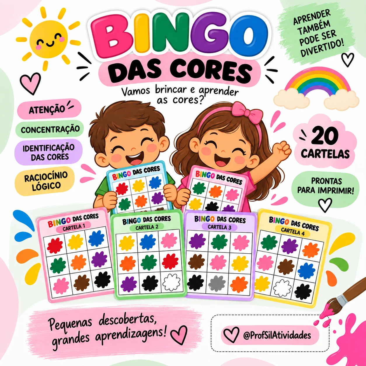 Bingo das Cores - para Educação Infantil — amostra 1: O que está incluso: