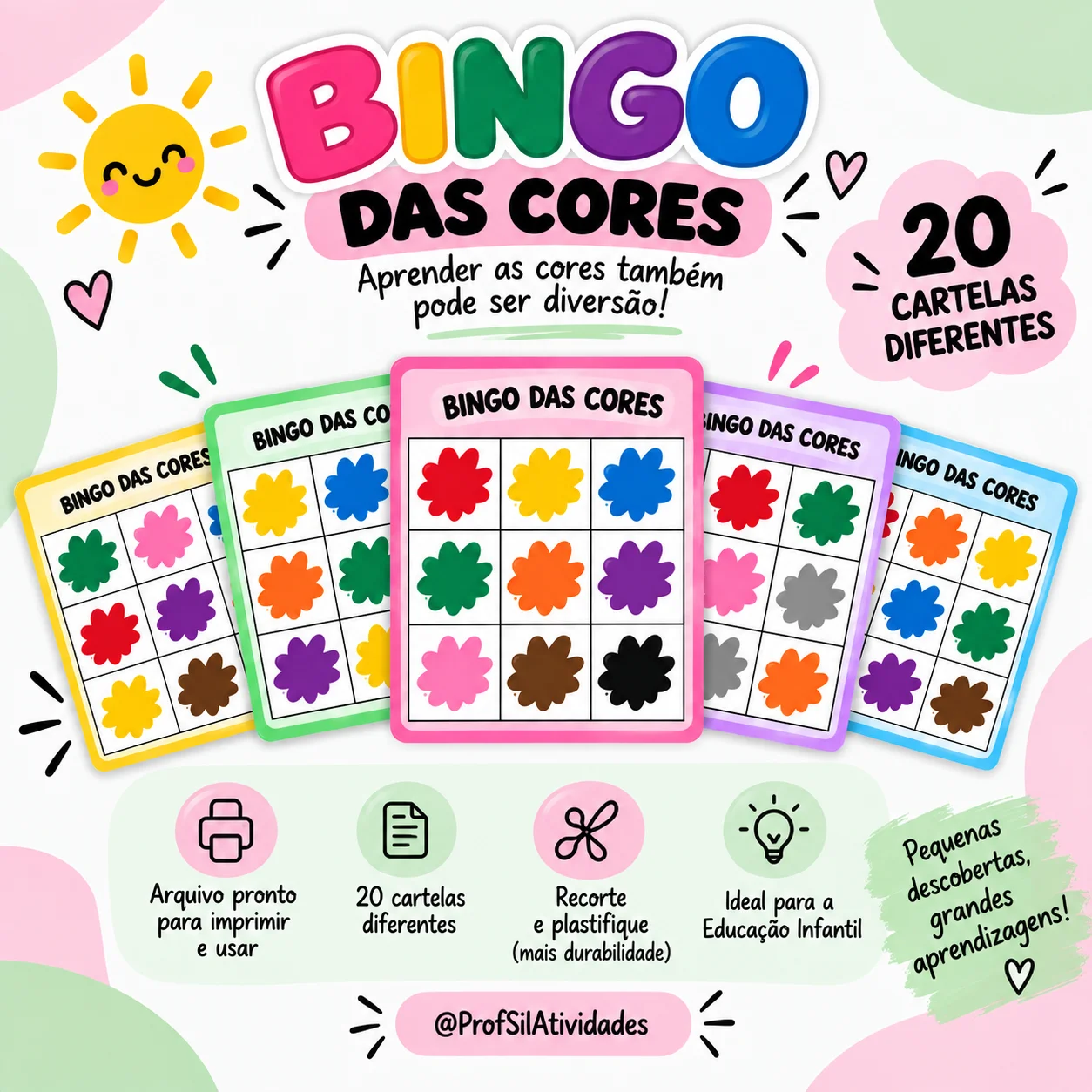 Bingo das Cores - para Educação Infantil — amostra 3: Organização da atividade: