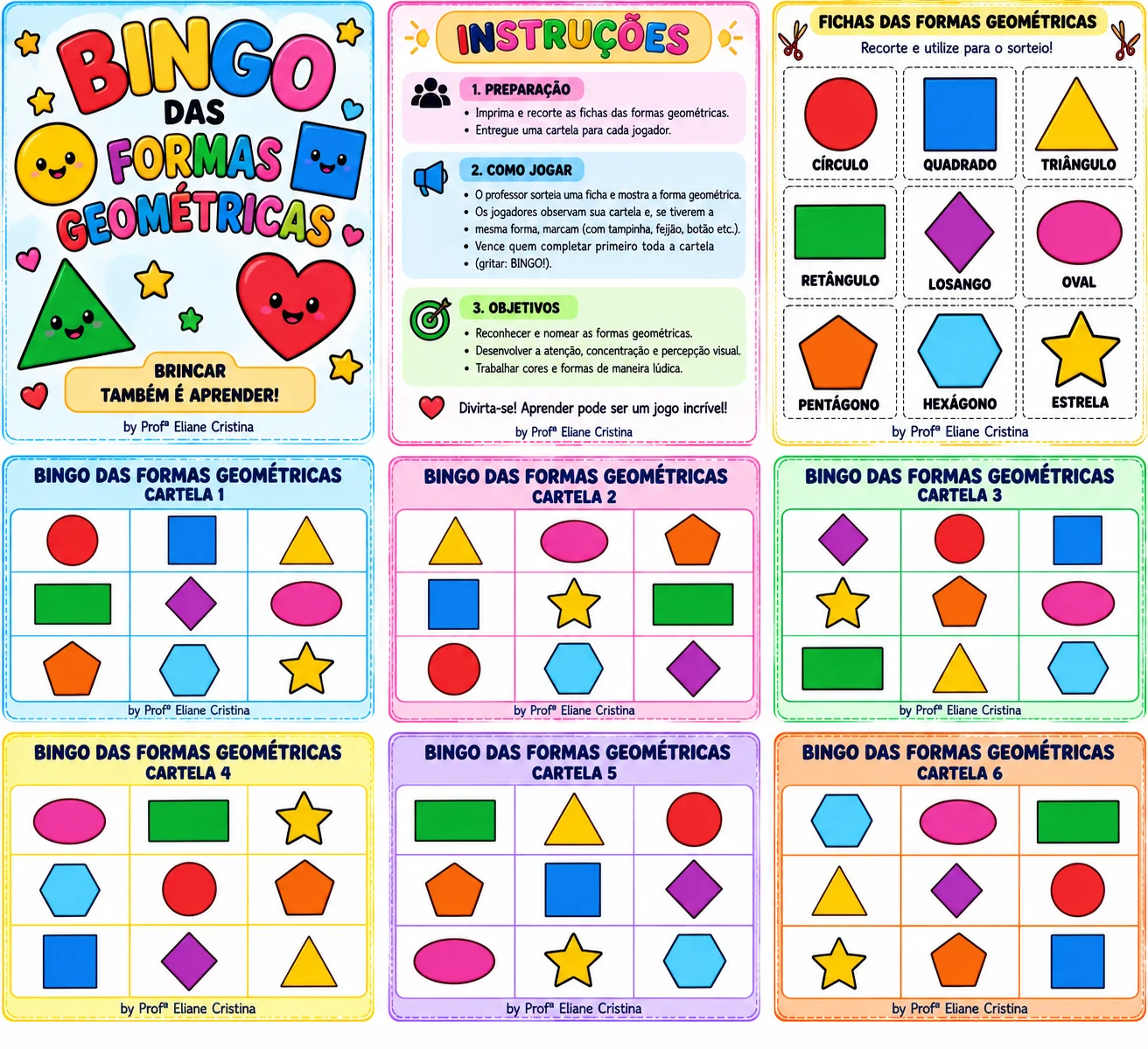 Bingo das Formas Geométricas Educação Infantil e Fundamental PDF — amostra 3: 🎲 BINGO DAS FORMAS GEOMÉTRICAS – EDUCAÇÃO…