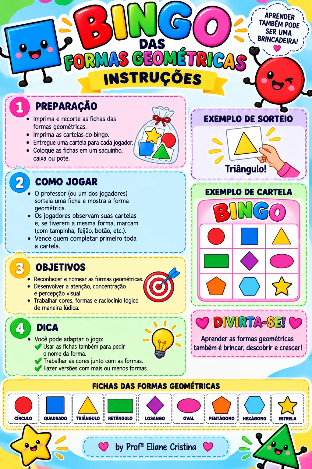 Bingo das Formas Geométricas Educação Infantil e Fundamental PDF — amostra 4: 🎲 BINGO DAS FORMAS GEOMÉTRICAS – EDUCAÇÃO…