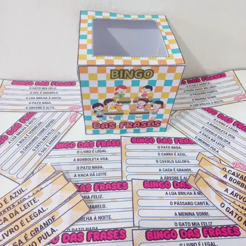 Bingo das frases - ENSINO FUNDAMENTAL - PORTUGUÊS — amostra 3: ➡️Estimula a leitura ➡️Desenvolve a atenção ➡️Promove a…