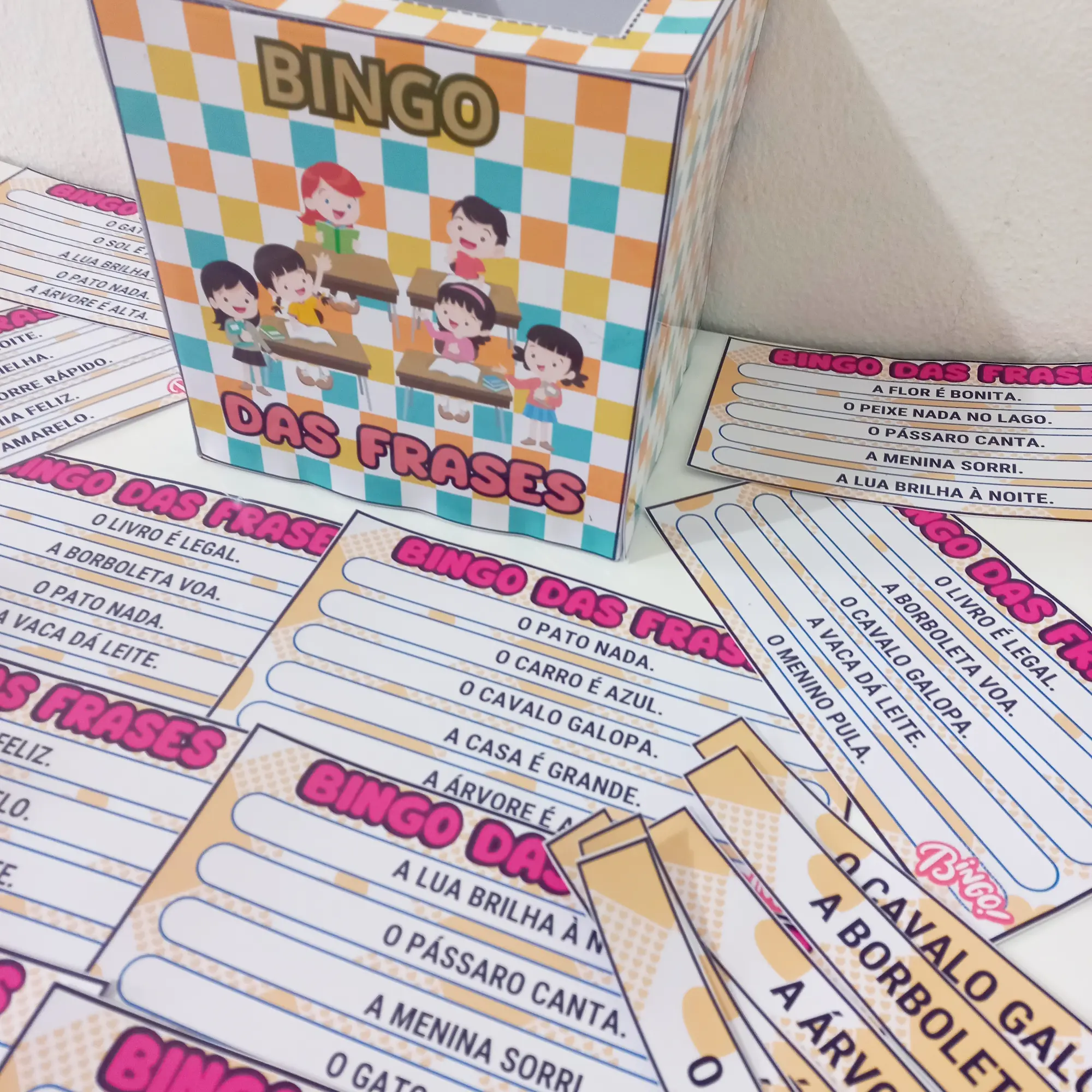 Bingo das Frases: Jogo de Leitura para Alfabetização — amostra 2: Jogo Bingo das Frases com 16 páginas para imprimir:…