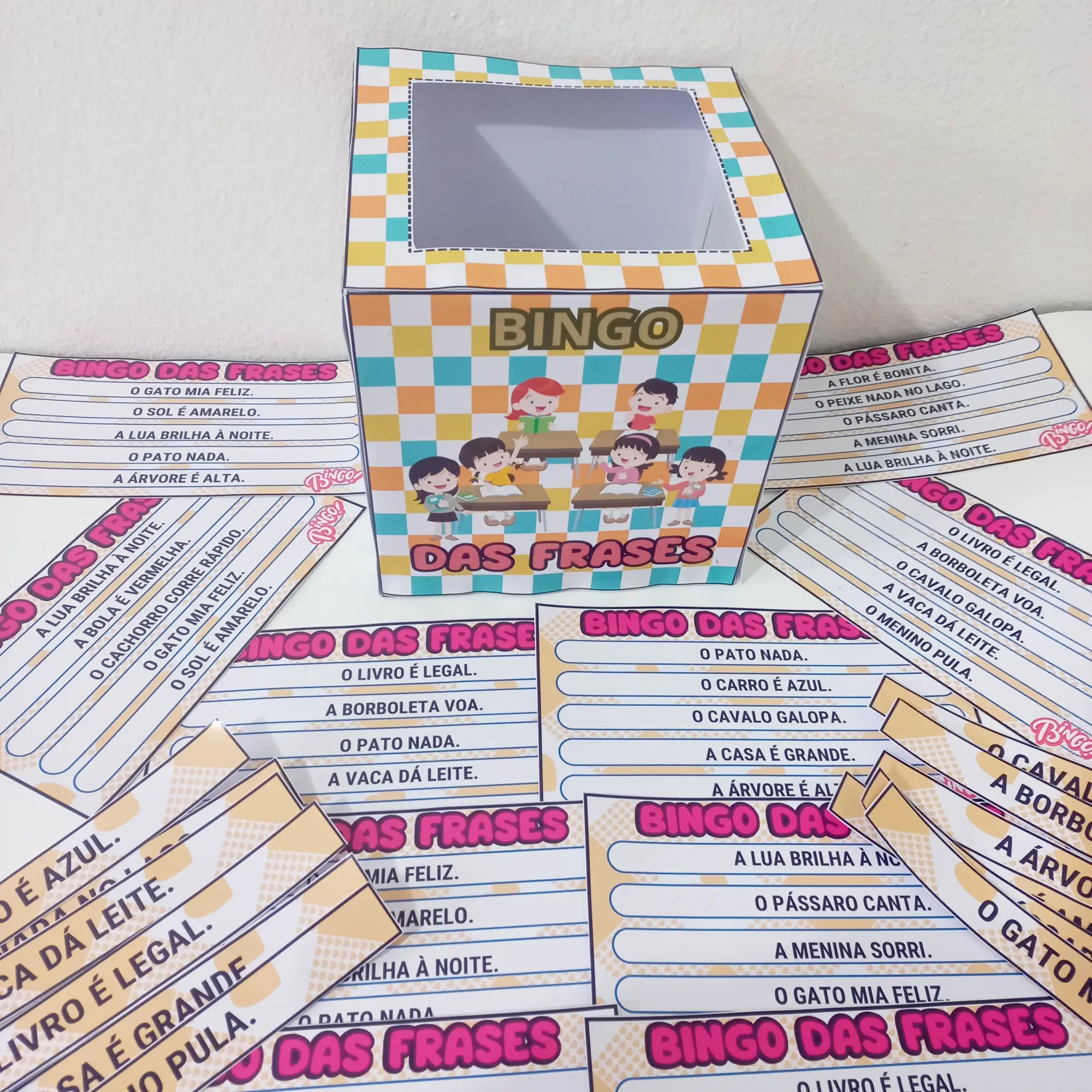 Bingo das Frases: Jogo de Leitura para Alfabetização — amostra 3: Jogo Bingo das Frases com 16 páginas para imprimir:…
