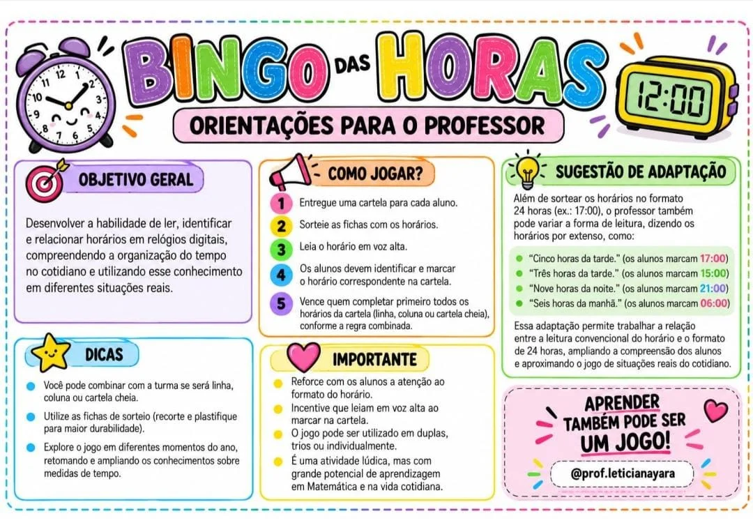 Bingo das horas - relógio digital - 1° ao 5° ano — amostra 1: ⏰ Bingo das Horas – Relógio Digital Bingo das horas - relógio digital - 1° ao 5° ano — amostra 1: ⏰ Bingo das Horas – Relógio Digital