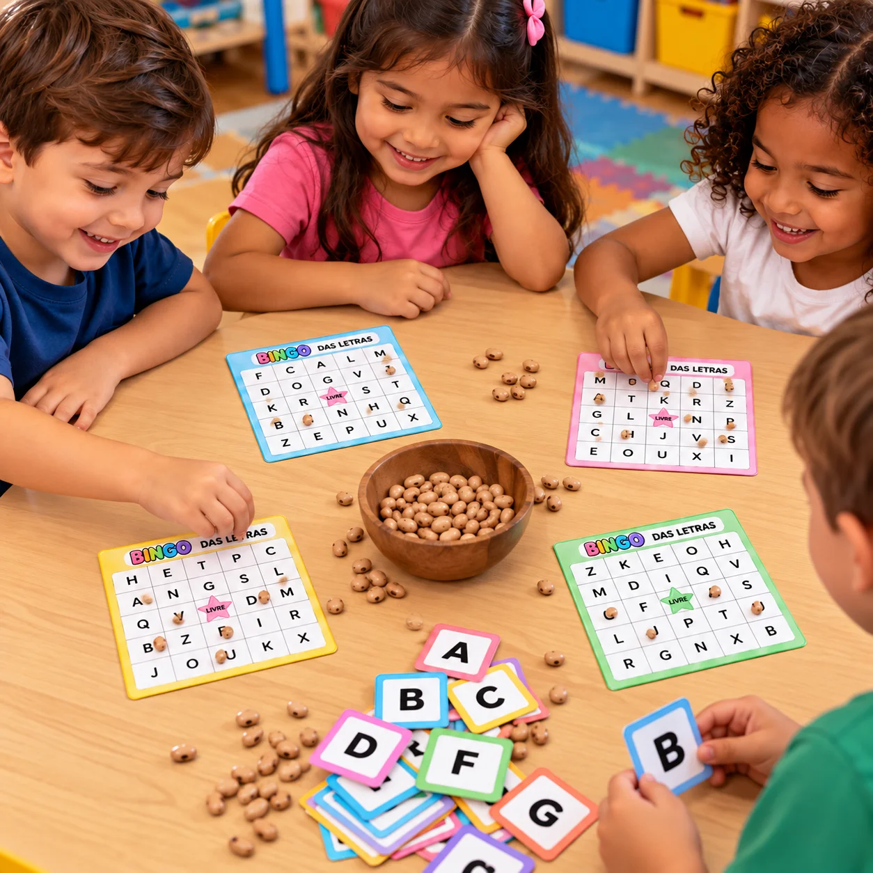 Bingo das Letras: alfabeto | Educação Infantil e Ensino Fundamental — amostra 1: Bingo das Letras — Jogo do Alfabeto para…