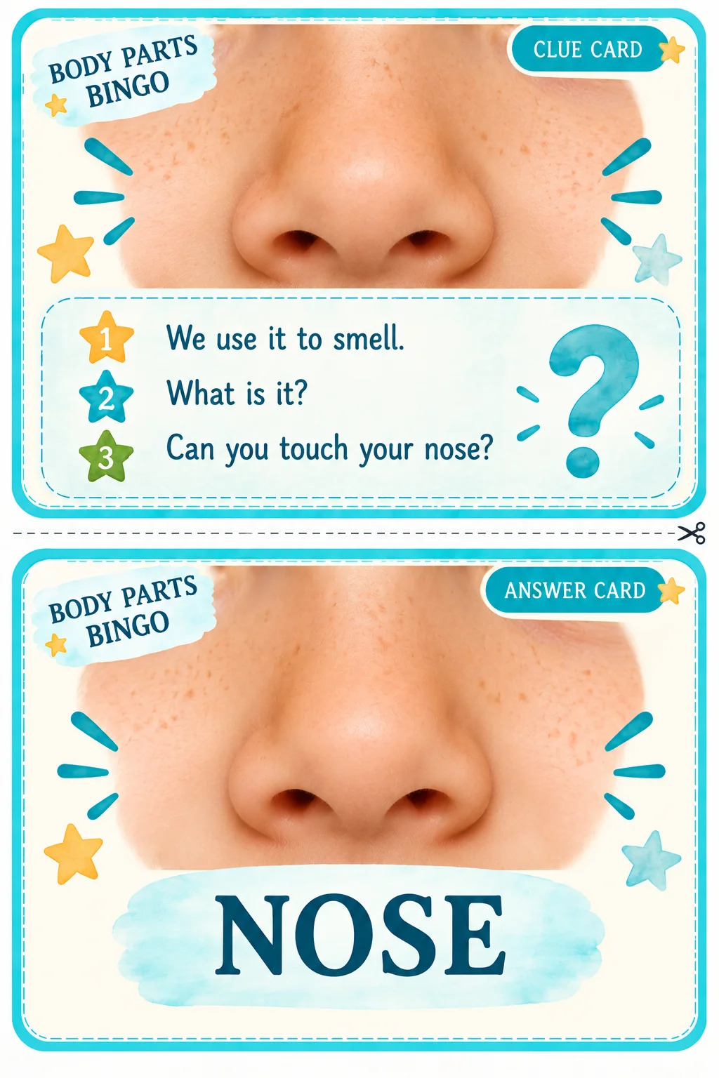 Bingo das Partes do Corpo em Inglês +Jogo de Adivinhação PDF — amostra 3: 2. Guessing Game — Listen, Think & Guess!