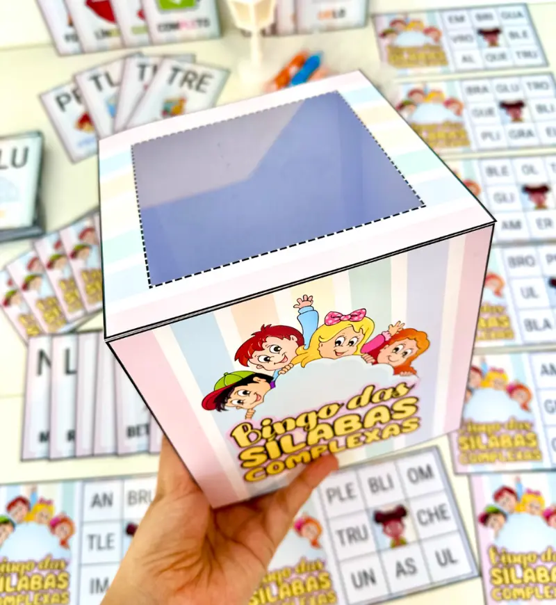 Bingo das Sílabas Complexas em PDF para Alfabetização — amostra 1: Bingo das Sílabas Complexas para aprender brincando