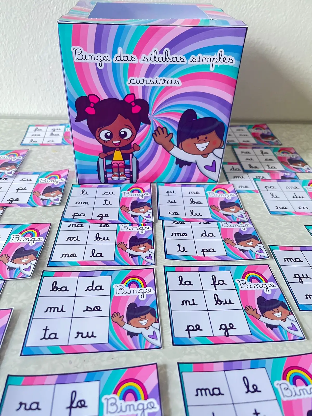 Bingo das Sílabas Simples Cursivas – 1º e 2º Ano | Português — capa do material