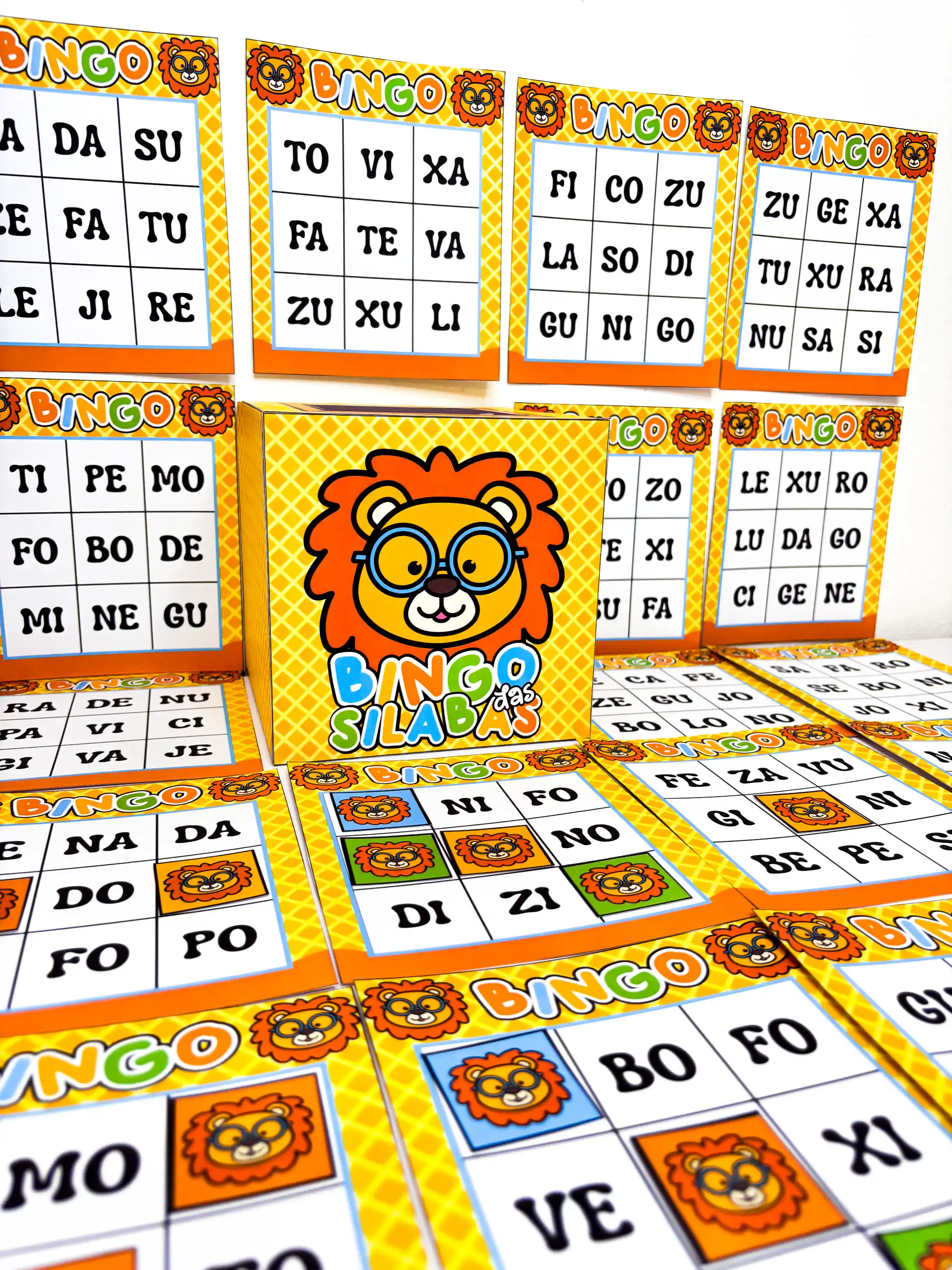 Bingo das Sílabas Simples em PDF - Tema Leãozinho: Kit Completo — amostra 2: Conteúdo e Formato Bingo das Sílabas Simples em PDF - Tema Leãozinho: Kit Completo — amostra 2: Conteúdo e Formato