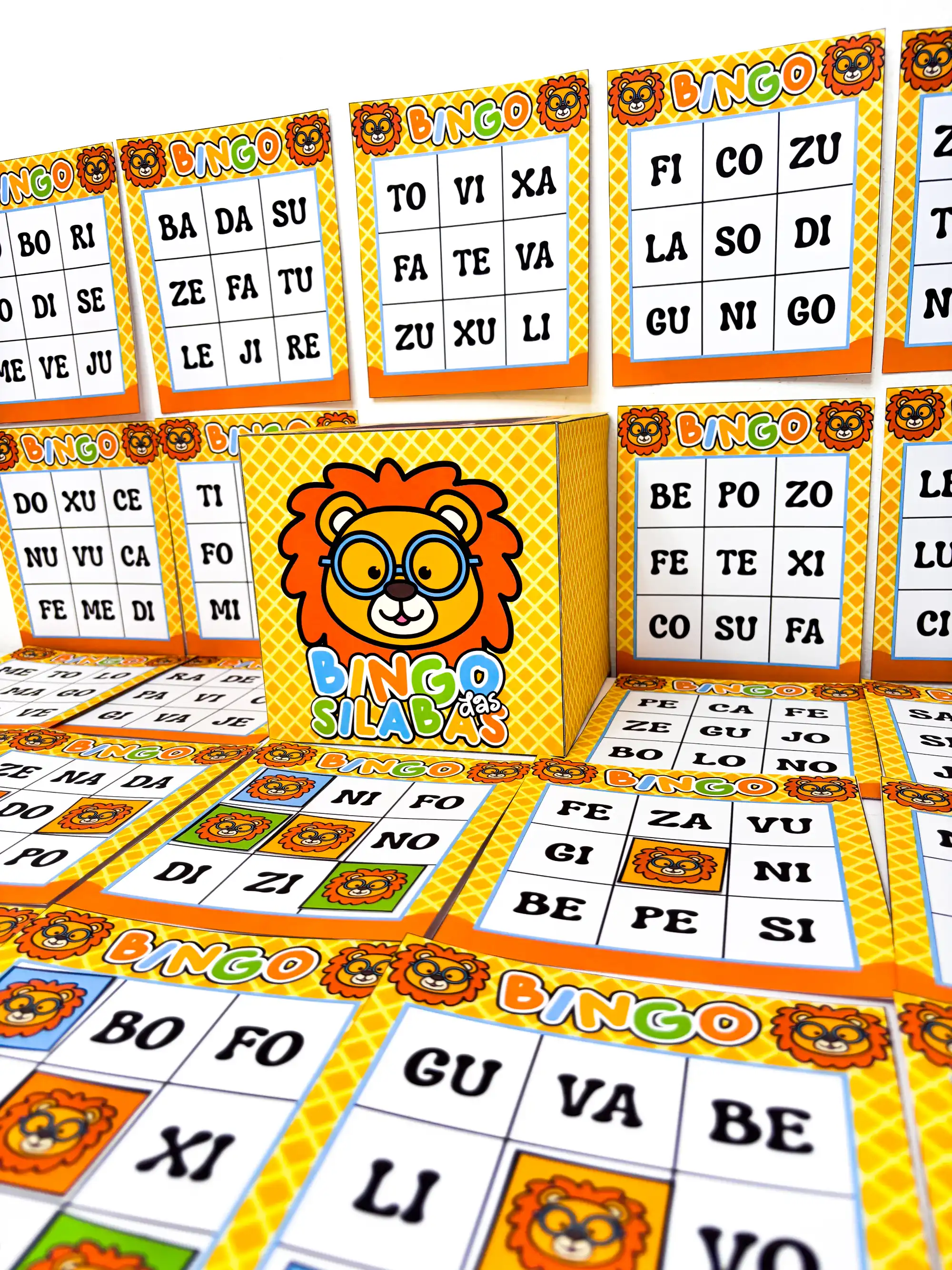 Bingo das Sílabas Simples em PDF - Tema Leãozinho: Kit Completo — amostra 3: Bingo das Sílabas Simples em PDF tema Leãozinho Bingo das Sílabas Simples em PDF - Tema Leãozinho: Kit Completo — amostra 3: Bingo das Sílabas Simples em PDF tema Leãozinho