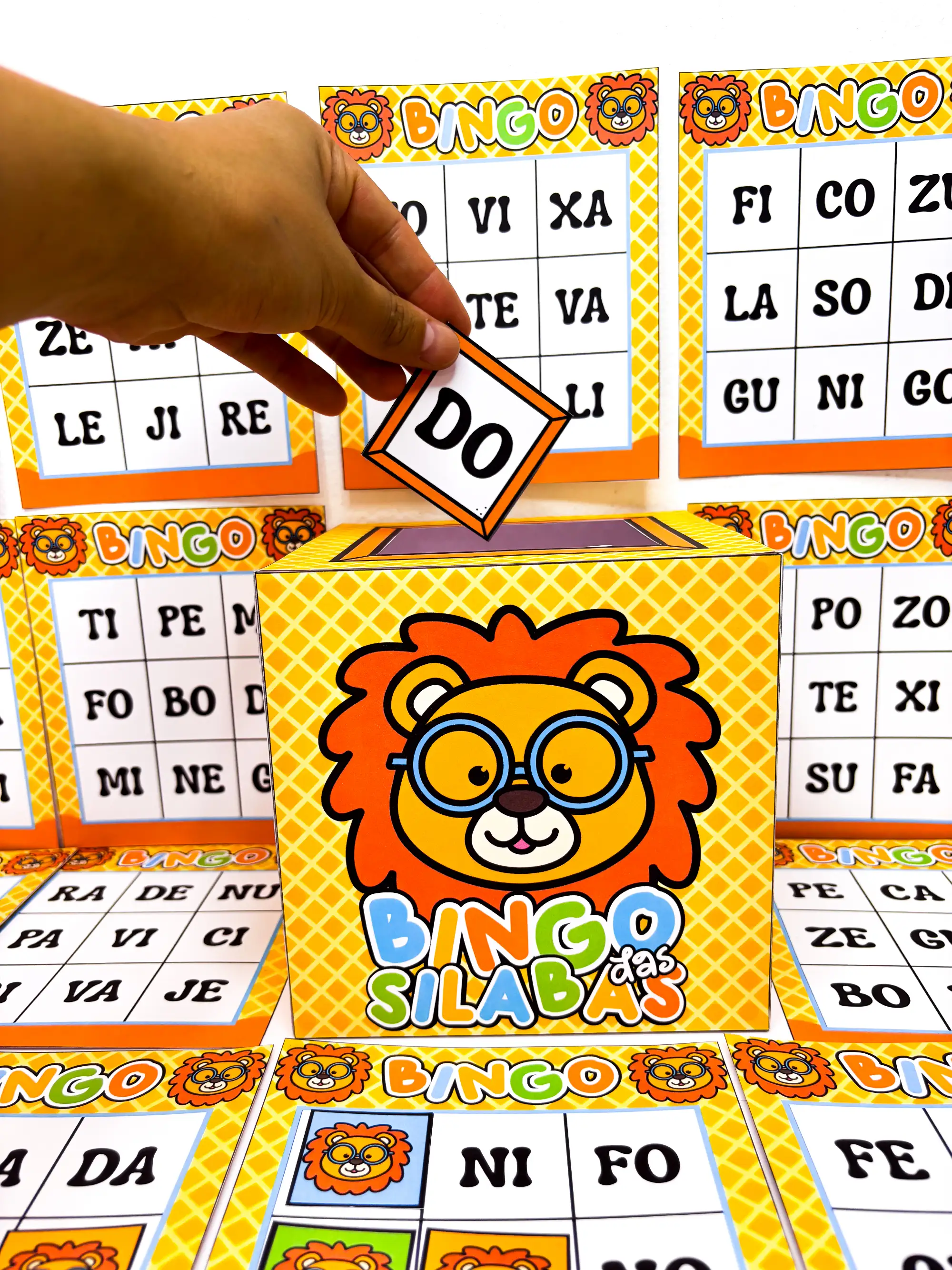 Bingo das Sílabas Simples em PDF - Tema Leãozinho: Kit Completo — capa do material