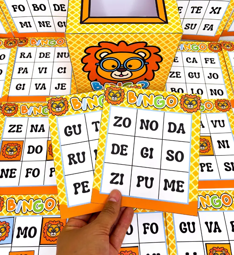 Bingo das Sílabas Simples para Imprimir – Tema Leãozinho — amostra 4: Para quem é indicado