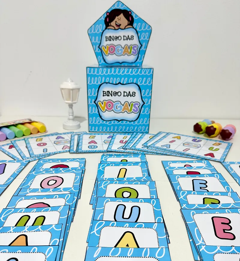 Bingo das Vogais em PDF para Alfabetização — amostra 4: Habilidades que podem ser trabalhadas