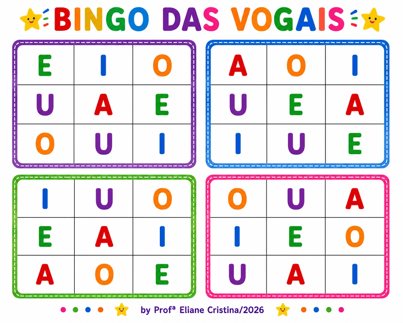 – BINGO DAS VOGAIS 🎲🔤 Título: 🌈 Bingo das Vogais – Atividade Lúdica para Educação Infantil PDF — amostra 6: – BINGO DAS…