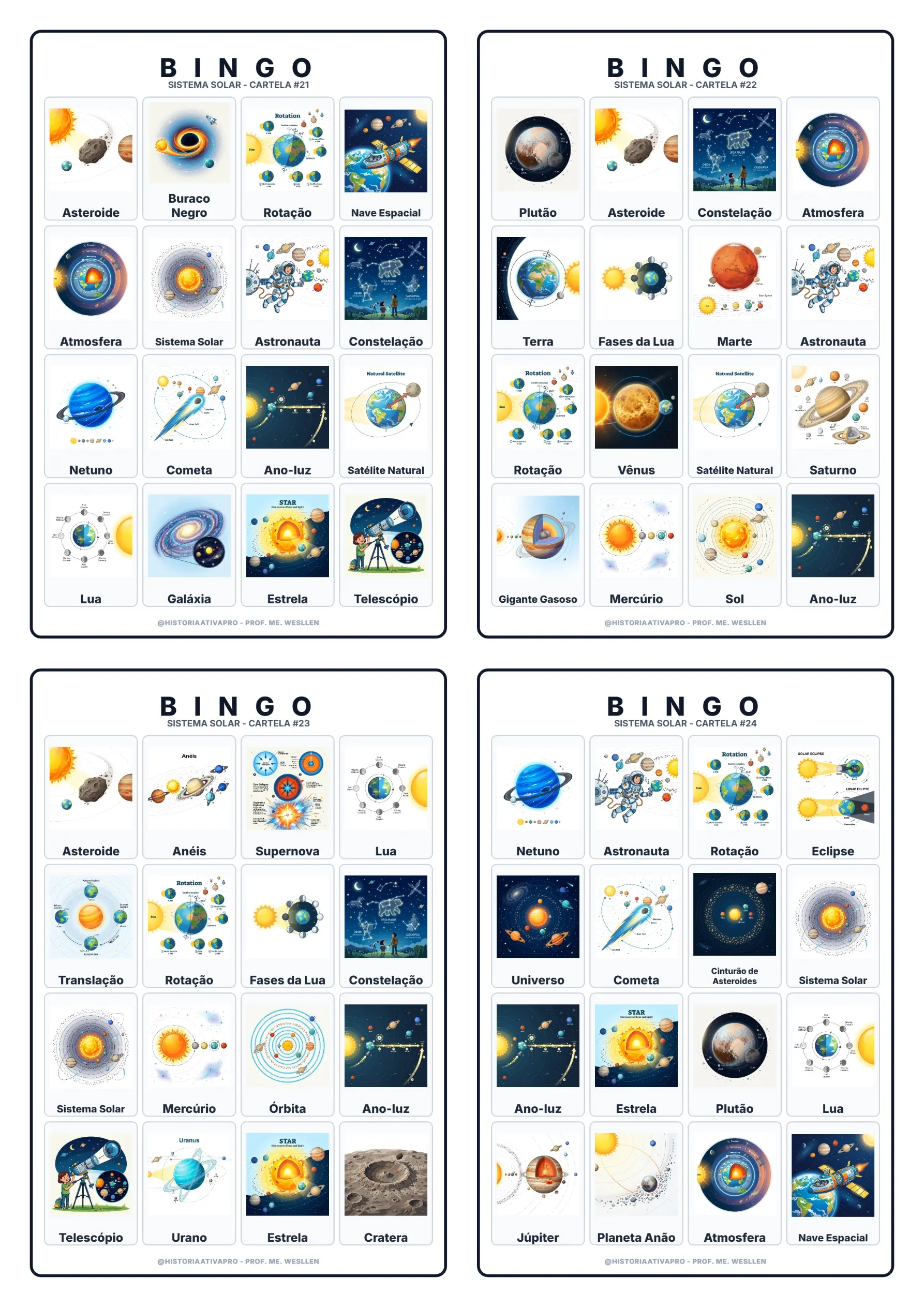 Bingo de Ciências: Sistema Solar — capa do material