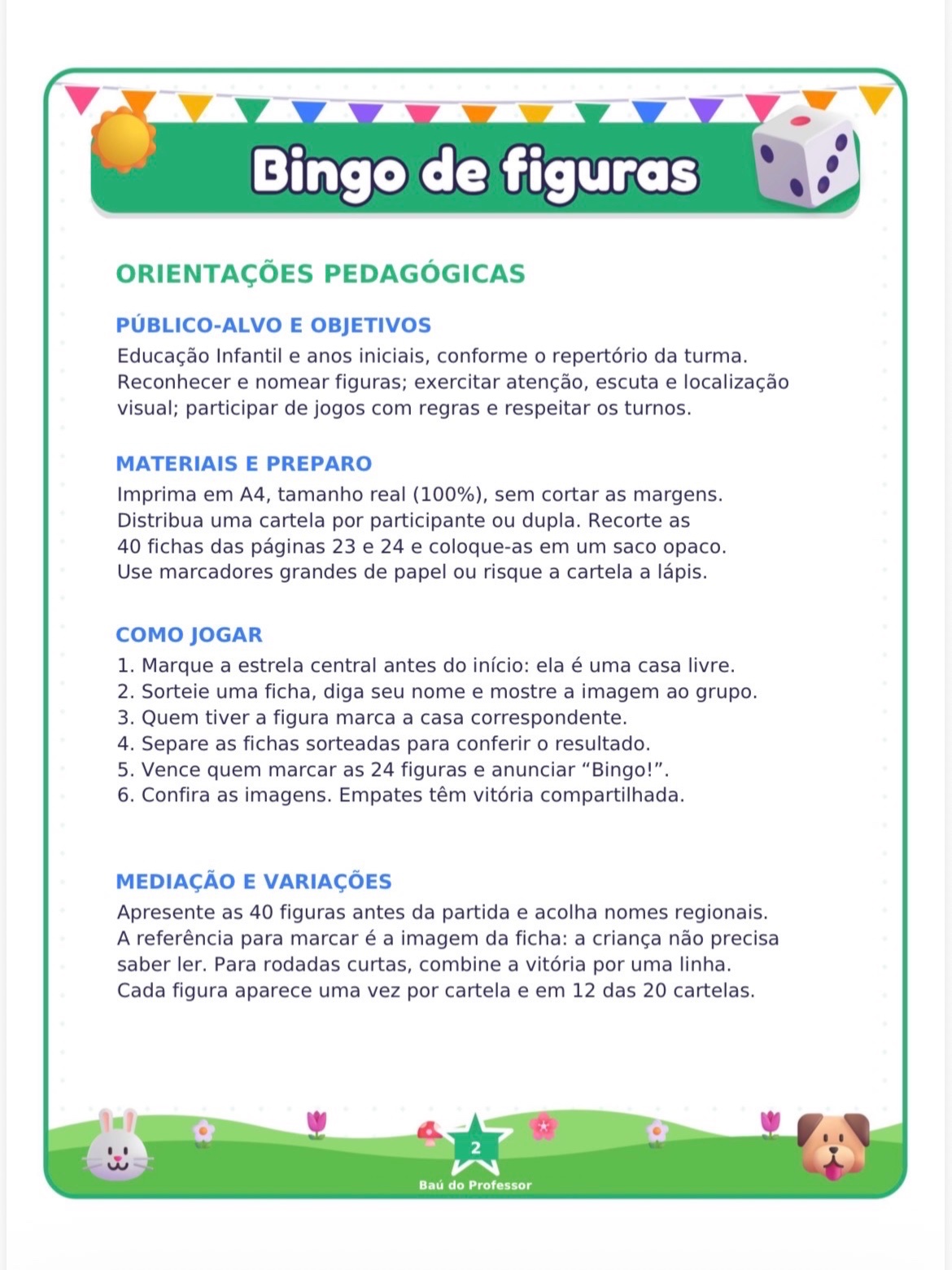 Bingo de Figuras para Imprimir — 20 Cartelas em PDF — amostra 1: Observe, reconheça e encontre as imagens com o Bingo de…