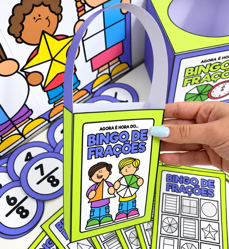 Bingo de Frações | Jogo Matemático 1° ao 5° ano em PDF — amostra 2: Um recurso lúdico para trabalhar o reconhecimento, a…