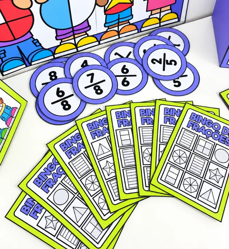 Bingo de Frações | Jogo Matemático 1° ao 5° ano em PDF — amostra 3: Um recurso lúdico para trabalhar o reconhecimento, a…