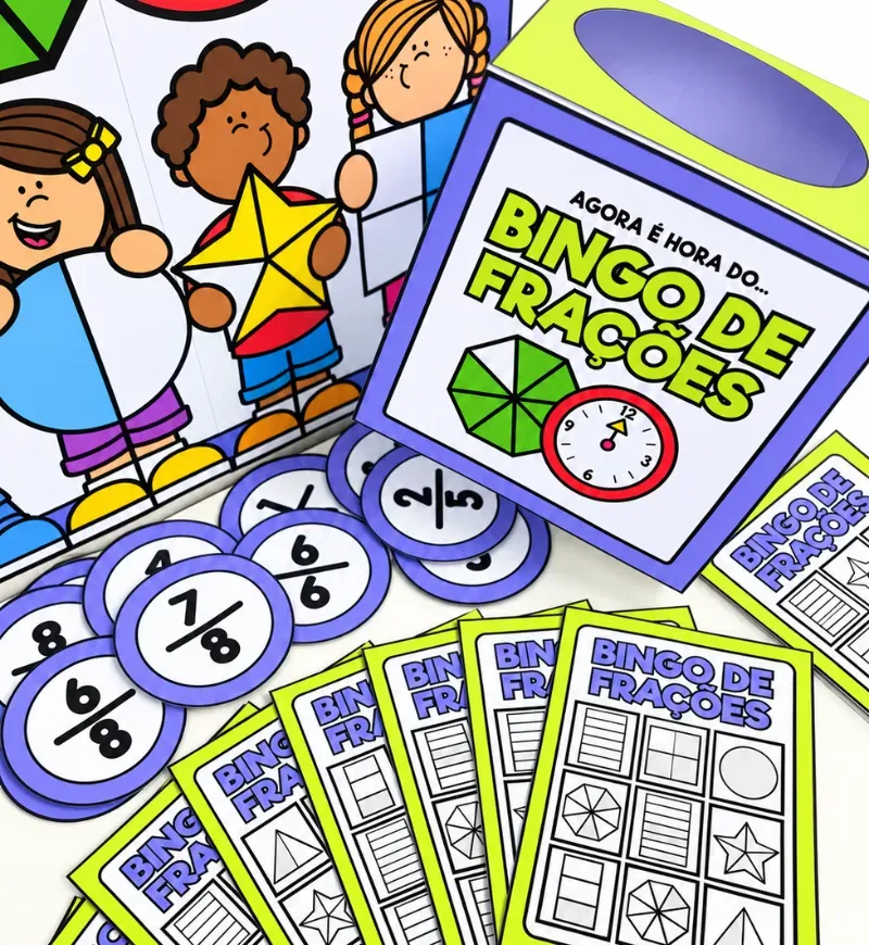 Bingo de Frações | Jogo Matemático 1° ao 5° ano em PDF — amostra 4: Um recurso lúdico para trabalhar o reconhecimento, a…