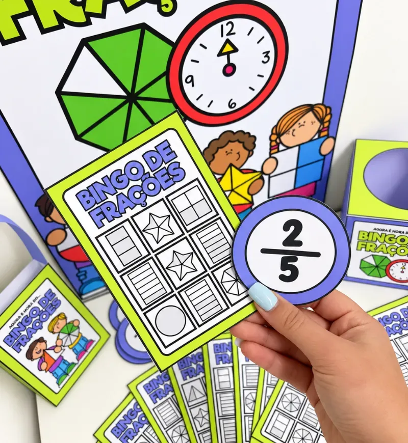 Bingo de Frações | Jogo Matemático 1° ao 5° ano em PDF — amostra 5: Um recurso lúdico para trabalhar o reconhecimento, a…