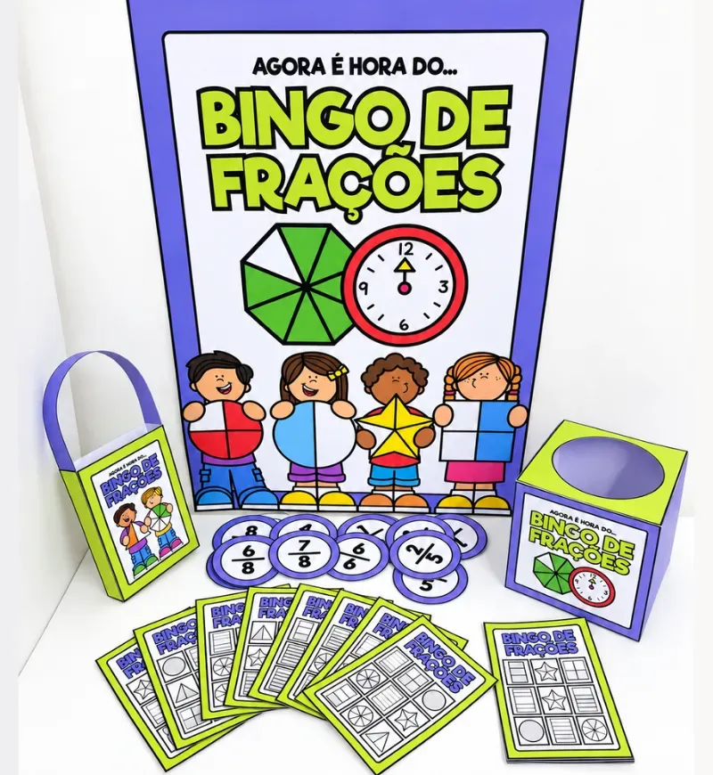 Bingo de Frações | Jogo Matemático 1° ao 5° ano em PDF — Atividades para 3º ano: Um recurso lúdico para trabalhar o…