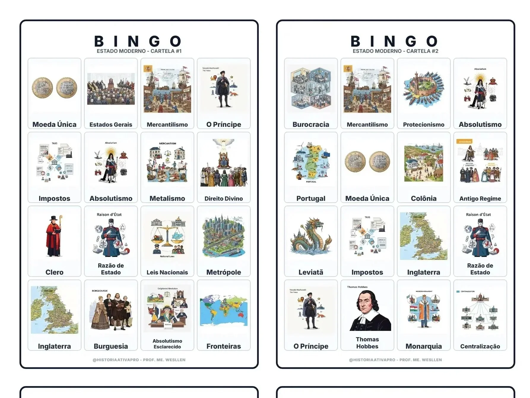 Bingo de História: A Formação do Estado Moderno e Monarquias Nacionais - 7º Ano e Ensino Médio — capa do material