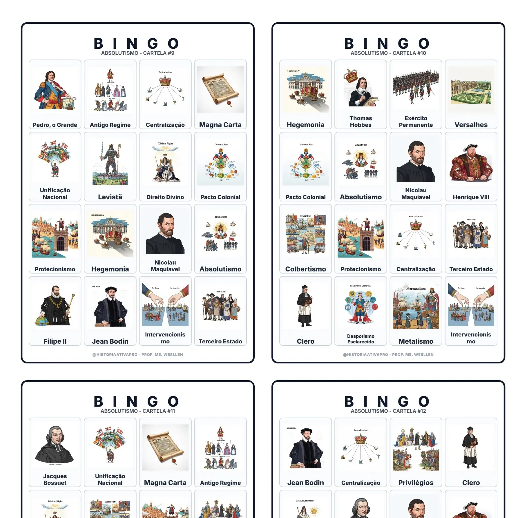 Bingo de História: Absolutismo Monárquico - 7º e 8º Ano e Ensino Médio — capa do material