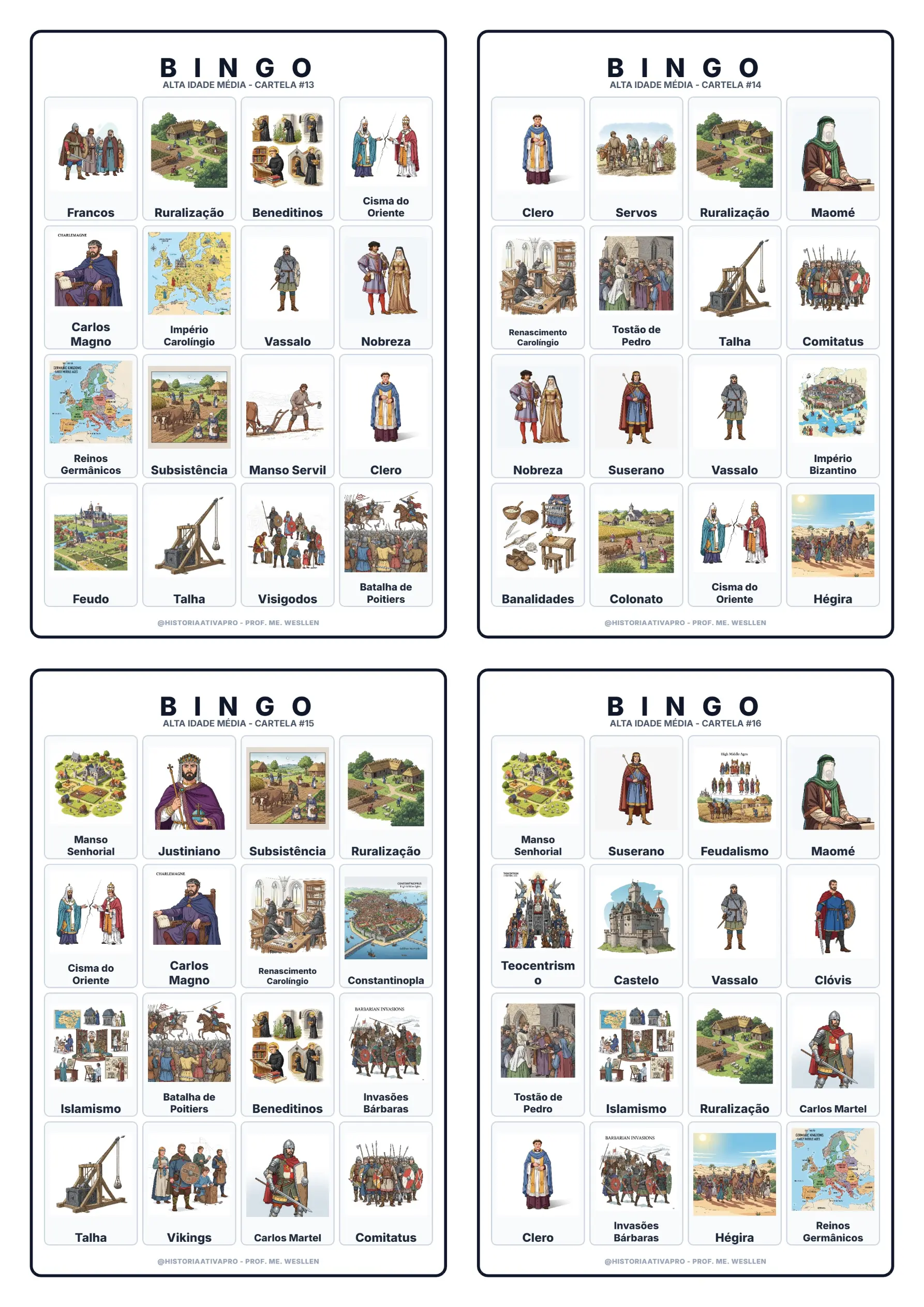 Bingo de História: Alta Idade Média - 7º Ano — capa do material