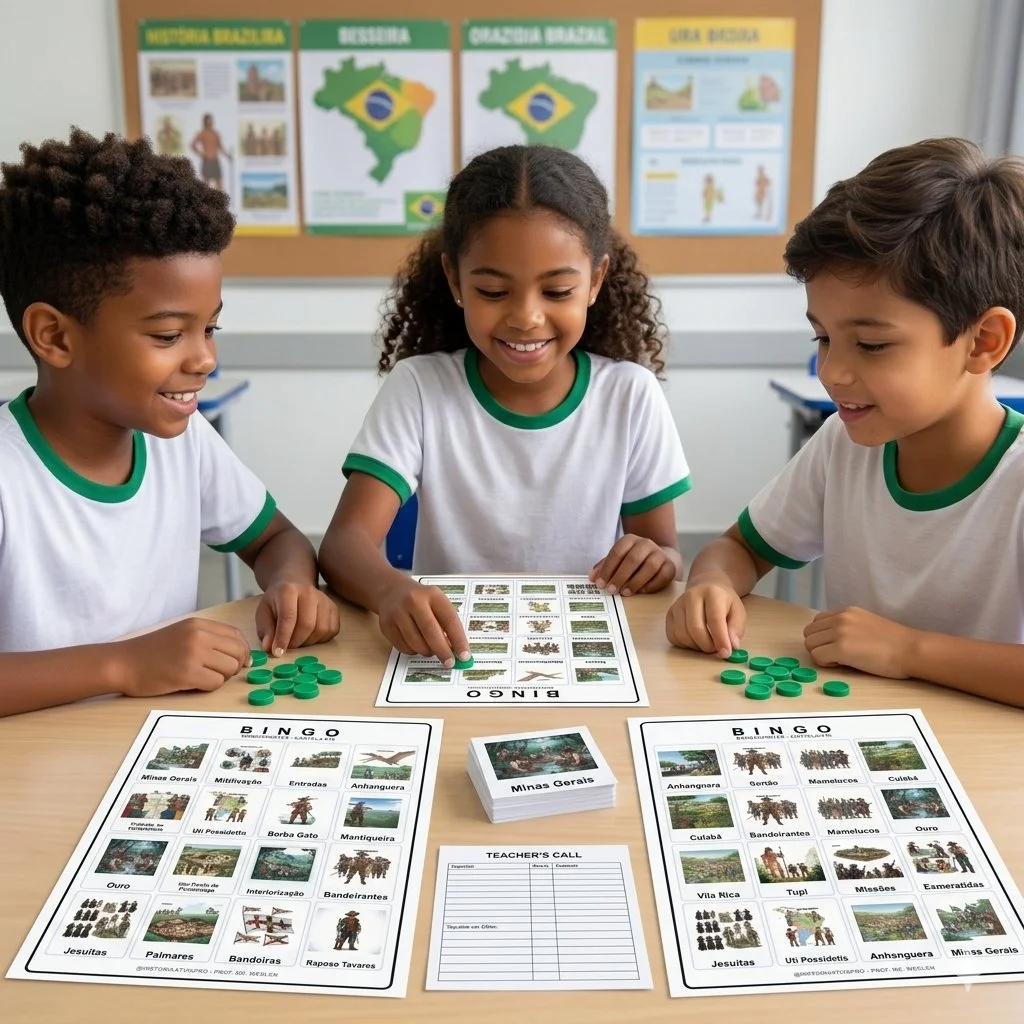 Bingo de História: Bandeirantes e Expansão - 7º Ano — amostra 2: Jogo de Bingo sobre Bandeirantes e a Expansão Territorial…