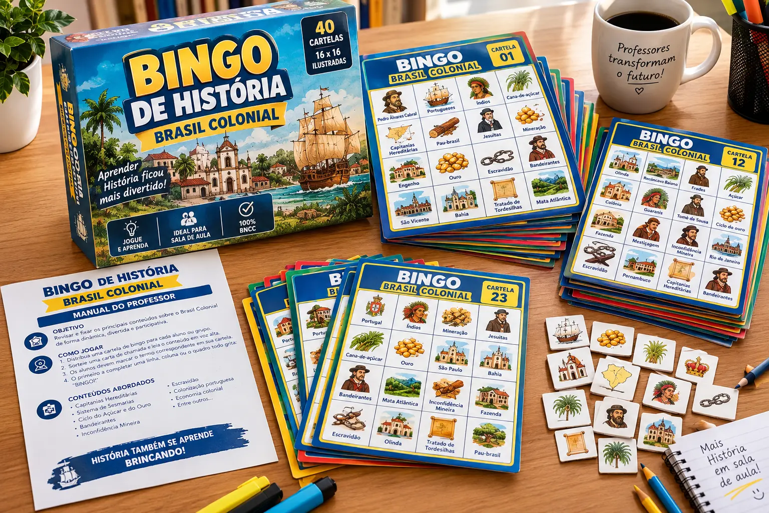 Bingo de História: Brasil Colonial - 7º Ano — amostra 1: Jogo de Bingo divertido sobre o Brasil Colonial para alunos do 7º… Bingo de História: Brasil Colonial - 7º Ano — amostra 1: Jogo de Bingo divertido sobre o Brasil Colonial para alunos do 7º…