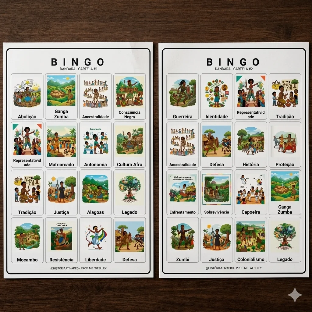 Bingo de História: Dandara e Palmares - 7º e 8º Ano — capa do material