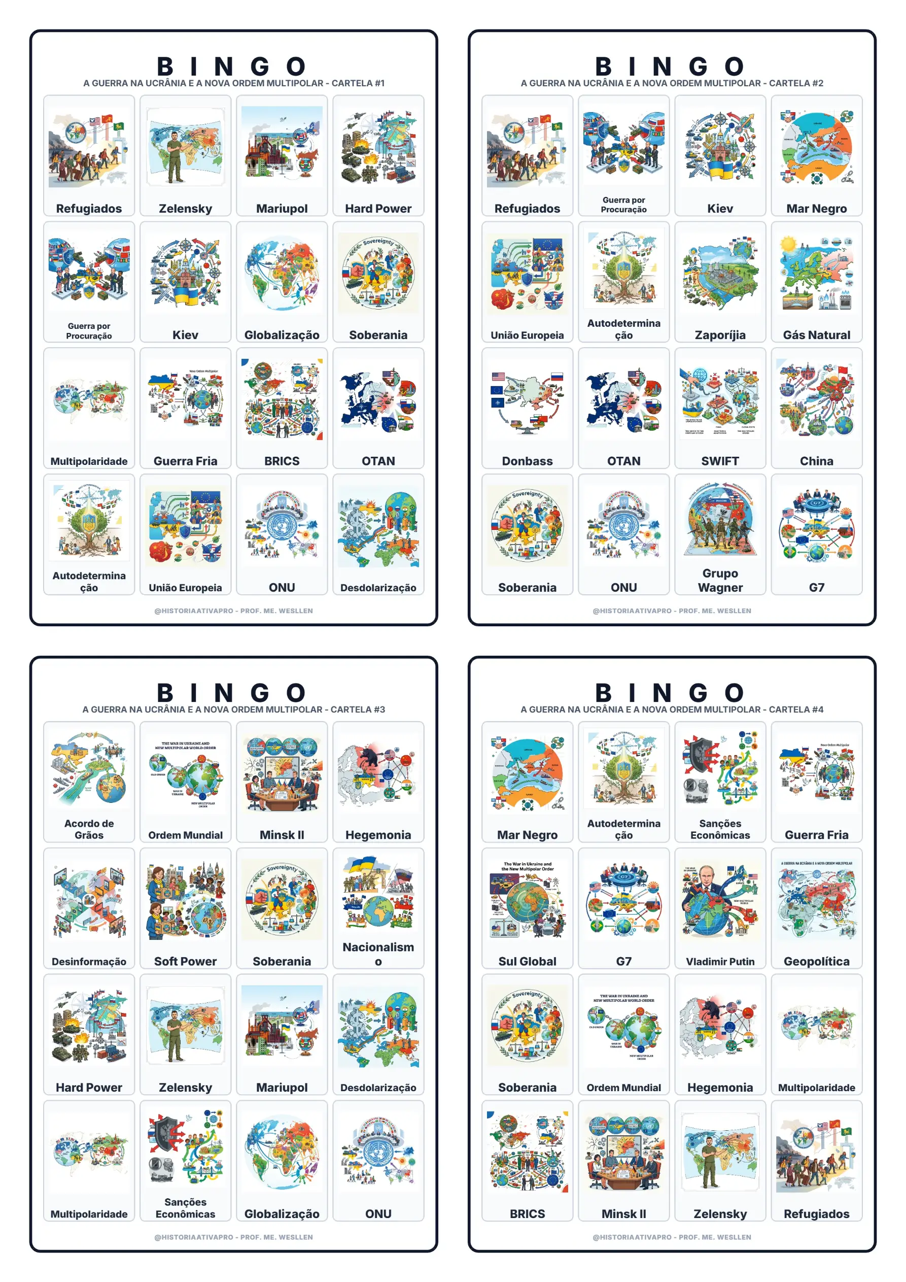 Bingo de História e Geopolítica: A Guerra na Ucrânia e a Nova Ordem Multipolar - 9º Ano e Ensino Médio — capa do material