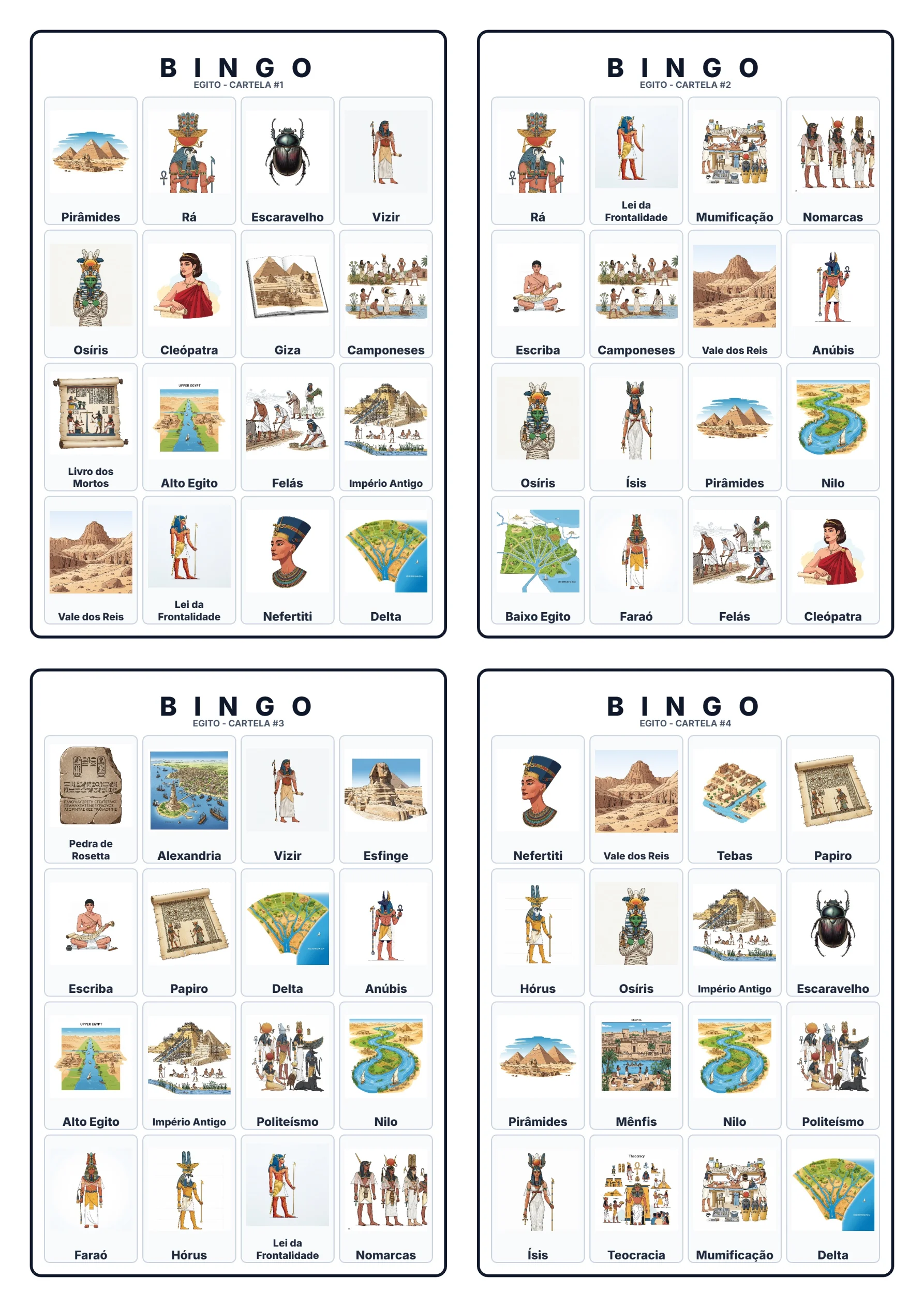 Bingo de História: Egito Antigo - 6º Ano — capa do material