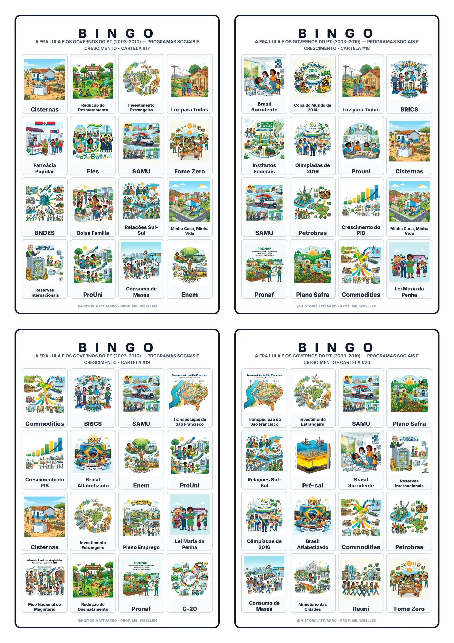 Bingo de História: Era Lula e Governos PT - 9º Ano — amostra 7: Jogo de Bingo sobre a Era Lula (2003–2010) e os programas… Bingo de História: Era Lula e Governos PT - 9º Ano — amostra 7: Jogo de Bingo sobre a Era Lula (2003–2010) e os programas…