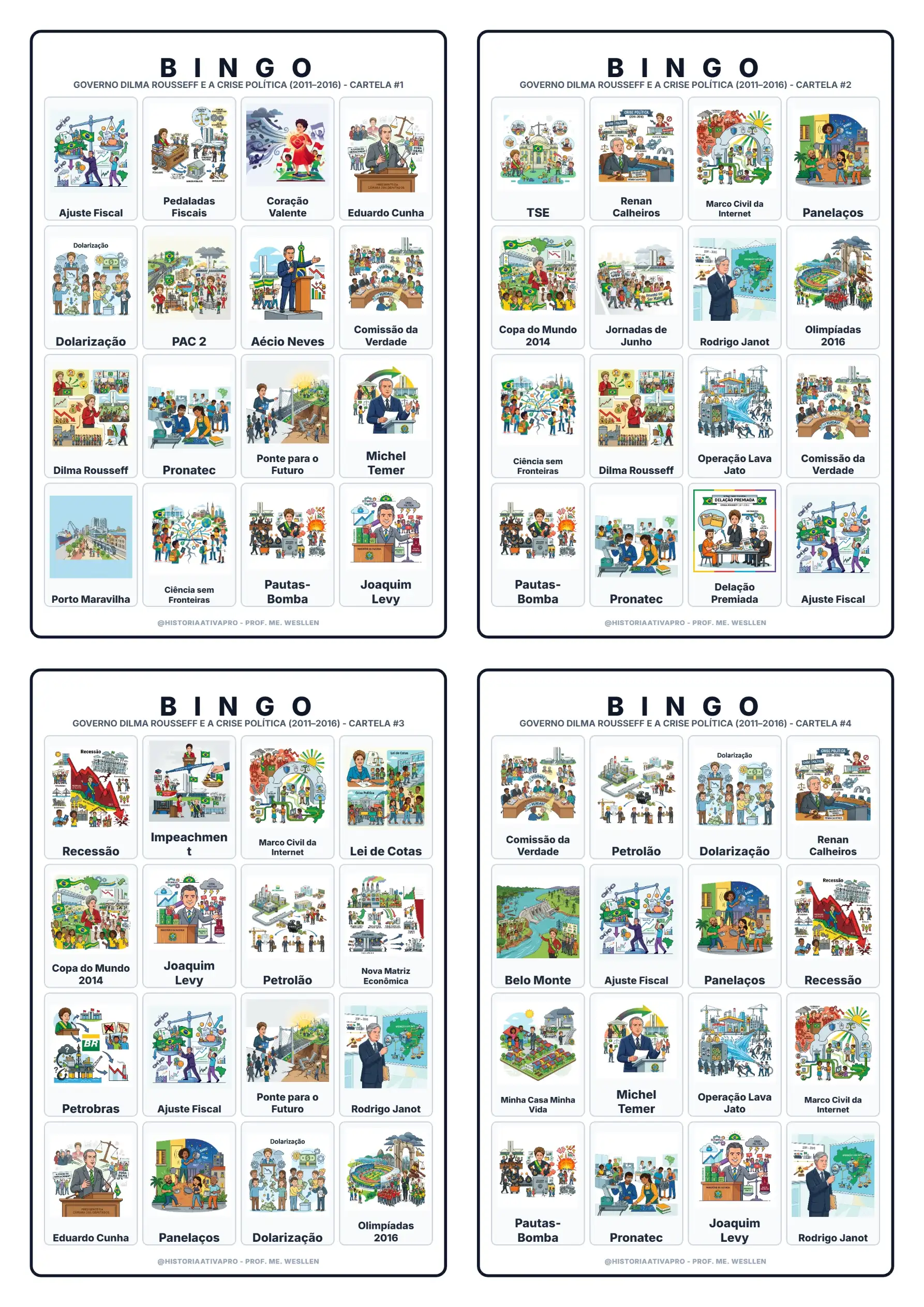 Bingo de História: Governo Dilma e Crise Política - 9º Ano — capa do material