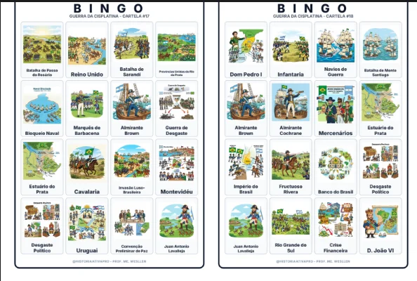 Bingo de História: Guerra da Cisplatina - 8º Ano — amostra 4: Jogo de Bingo sobre a Guerra da Cisplatina (1825–1828) Bingo de História: Guerra da Cisplatina - 8º Ano — amostra 4: Jogo de Bingo sobre a Guerra da Cisplatina (1825–1828)