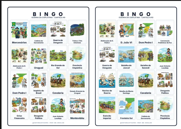 Bingo de História: Guerra da Cisplatina - 8º Ano — capa do material