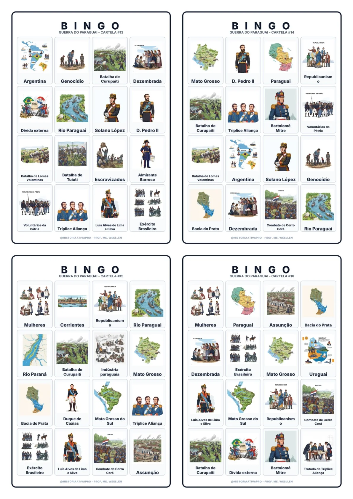 Bingo de História: Guerra do Paraguai - 8º Ano — amostra 4: Jogo de Bingo sobre a Guerra do Paraguai (1864–1870) e a… Bingo de História: Guerra do Paraguai - 8º Ano — amostra 4: Jogo de Bingo sobre a Guerra do Paraguai (1864–1870) e a…
