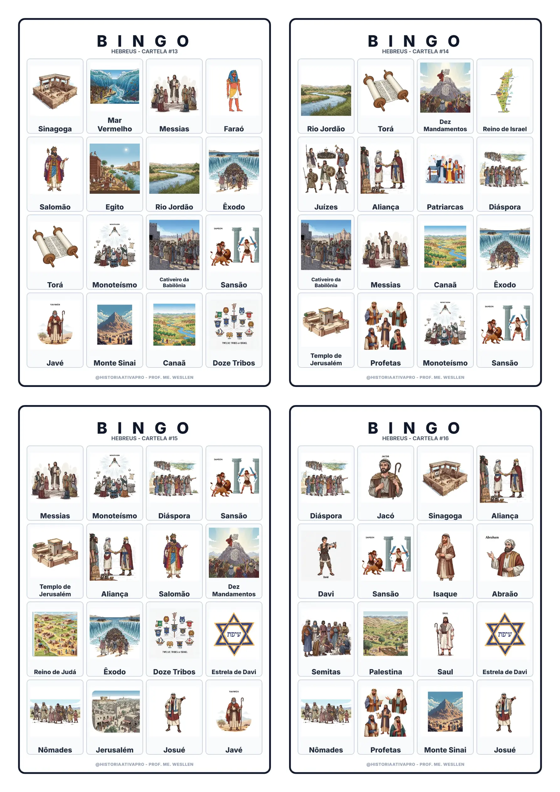 Bingo de História: Hebreus e Monoteísmo - 6º Ano — amostra 6: Jogo de Bingo sobre os Hebreus, patriarcas e o monoteísmo Bingo de História: Hebreus e Monoteísmo - 6º Ano — amostra 6: Jogo de Bingo sobre os Hebreus, patriarcas e o monoteísmo