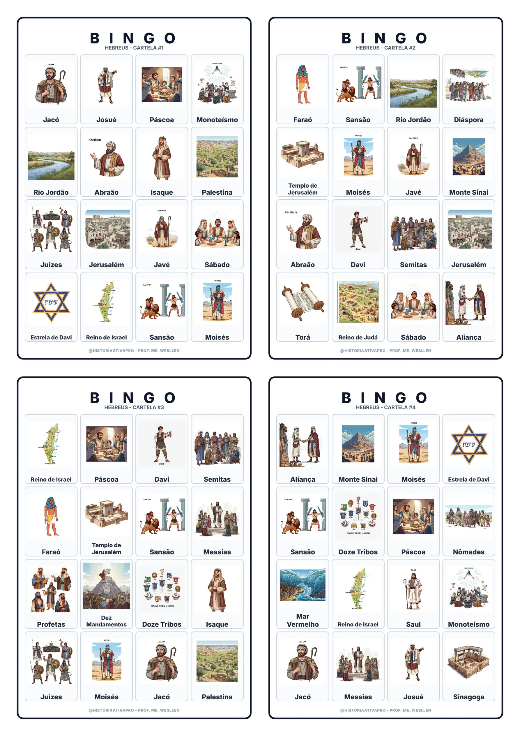 Bingo de História: Hebreus e Monoteísmo - 6º Ano — capa do material