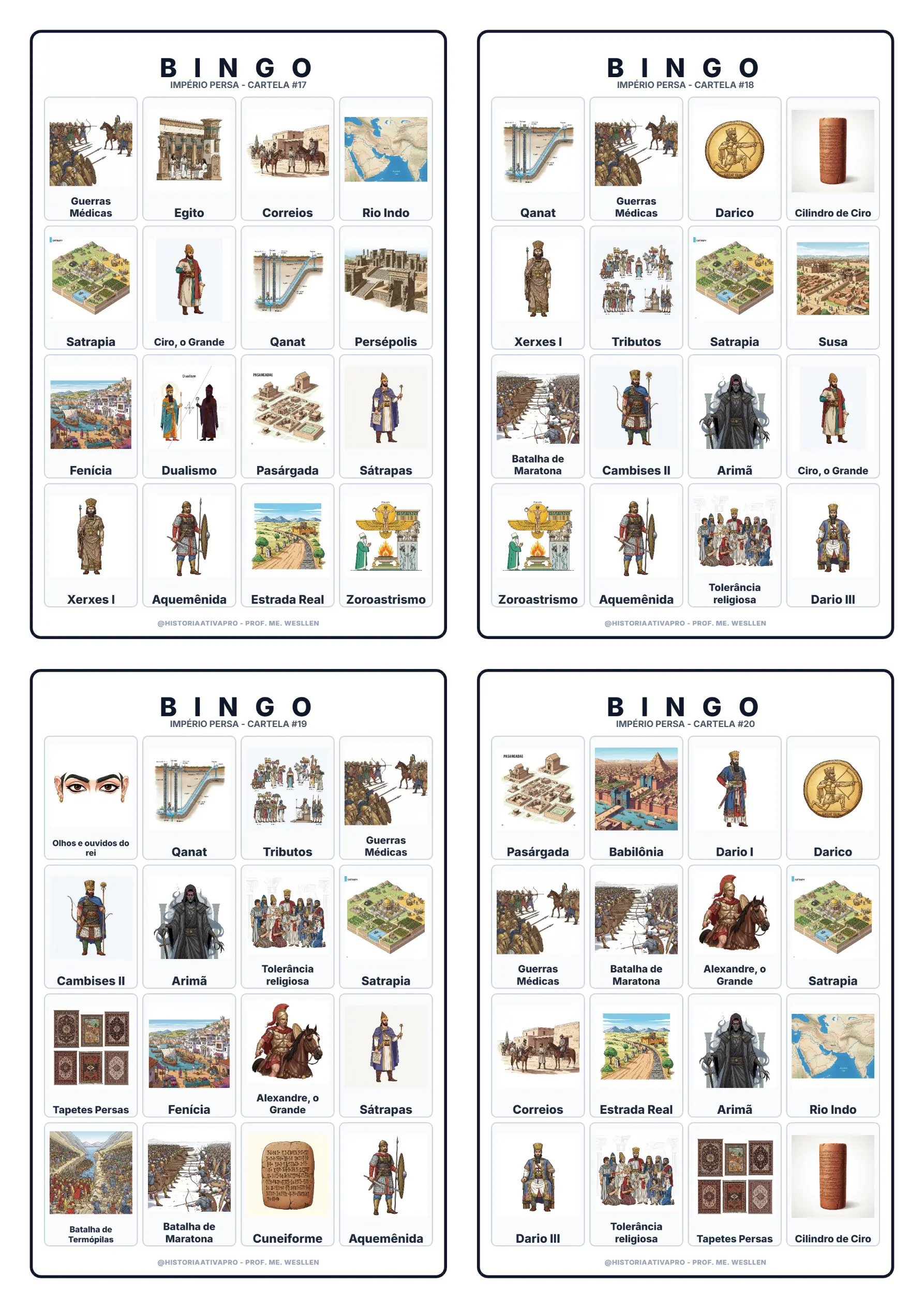 Bingo de História: Império Persa - 6º Ano — amostra 1: Jogo de Bingo sobre o Império Persa, Ciro e Dario Bingo de História: Império Persa - 6º Ano — amostra 1: Jogo de Bingo sobre o Império Persa, Ciro e Dario
