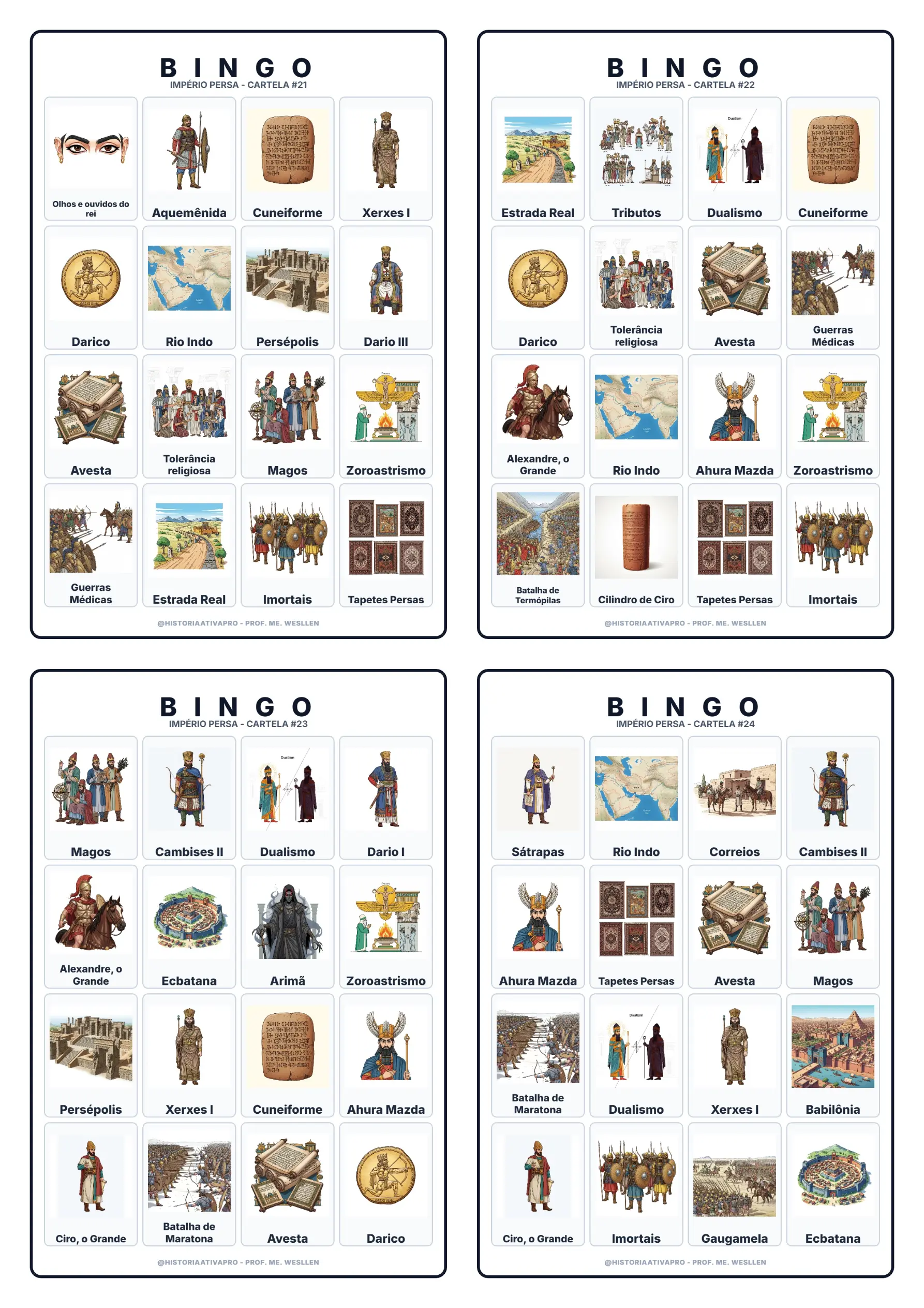 Bingo de História: Império Persa - 6º Ano — capa do material