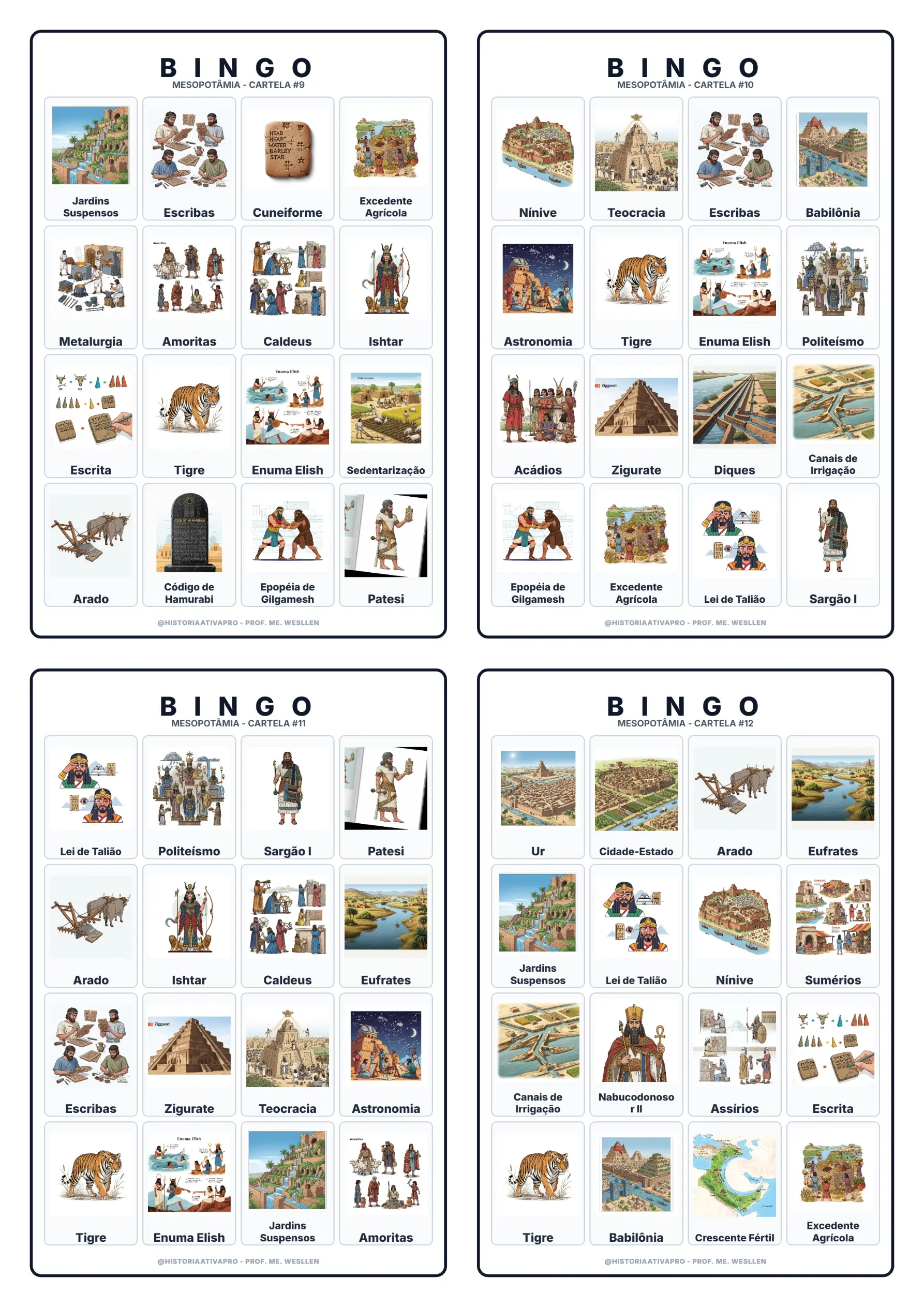 Bingo de História: Mesopotâmia - 6º Ano — amostra 5: Jogo de Bingo sobre a Mesopotâmia, escrita cuneiforme e Código de… Bingo de História: Mesopotâmia - 6º Ano — amostra 5: Jogo de Bingo sobre a Mesopotâmia, escrita cuneiforme e Código de…