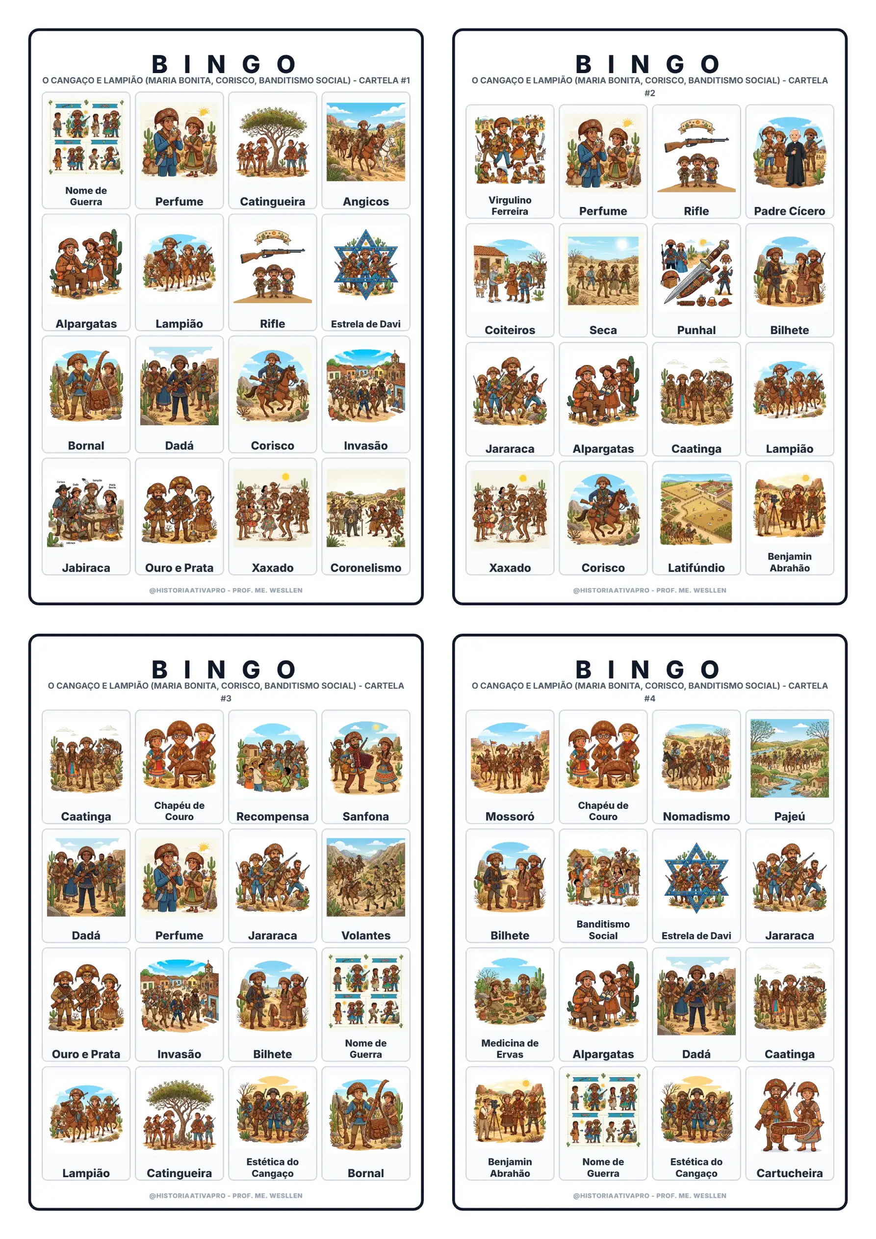 Bingo de História: O Cangaço e Lampião - 9º Ano — capa do material