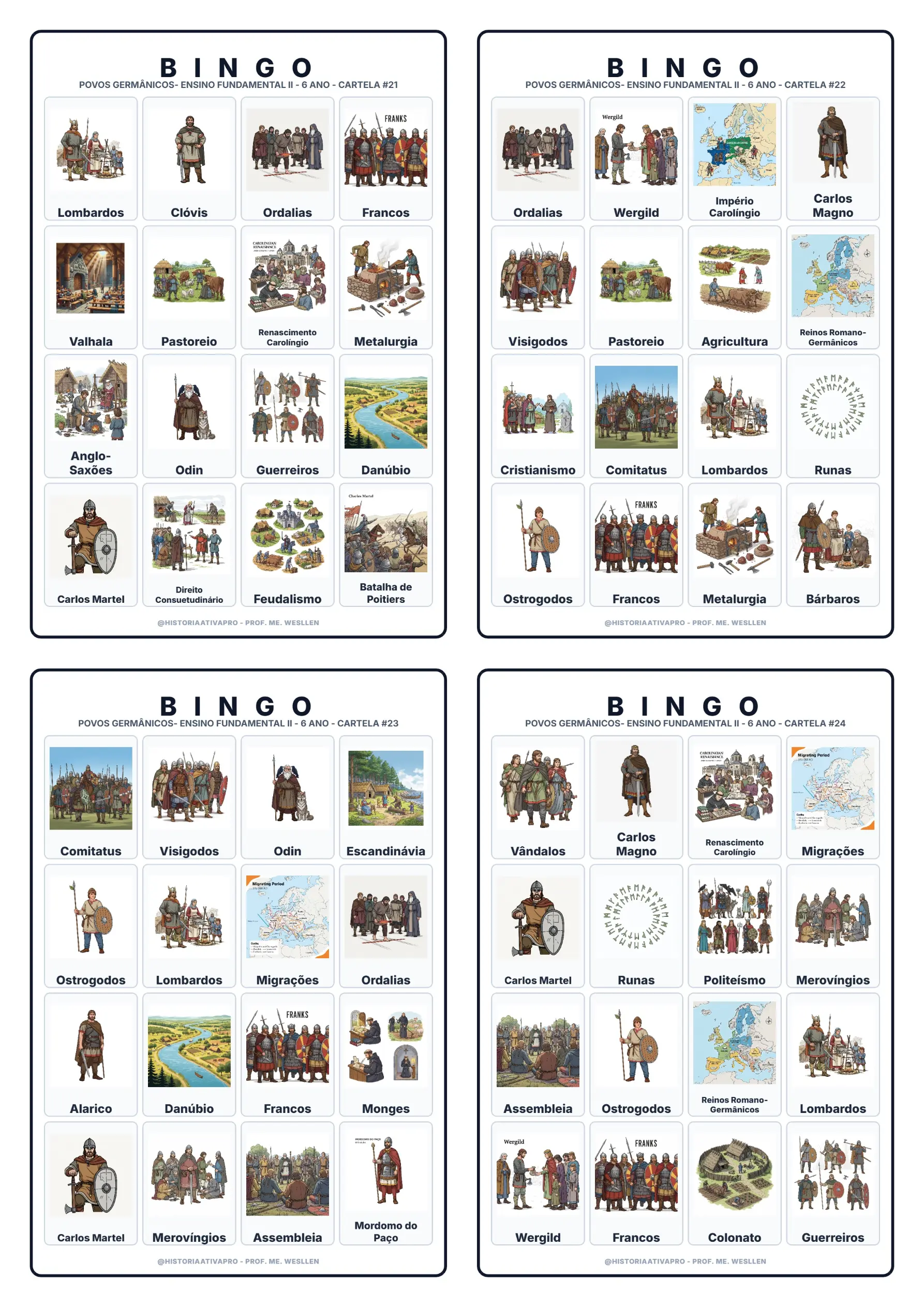 Bingo de História: Povos Germânicos - 6º e 7º Ano — capa do material