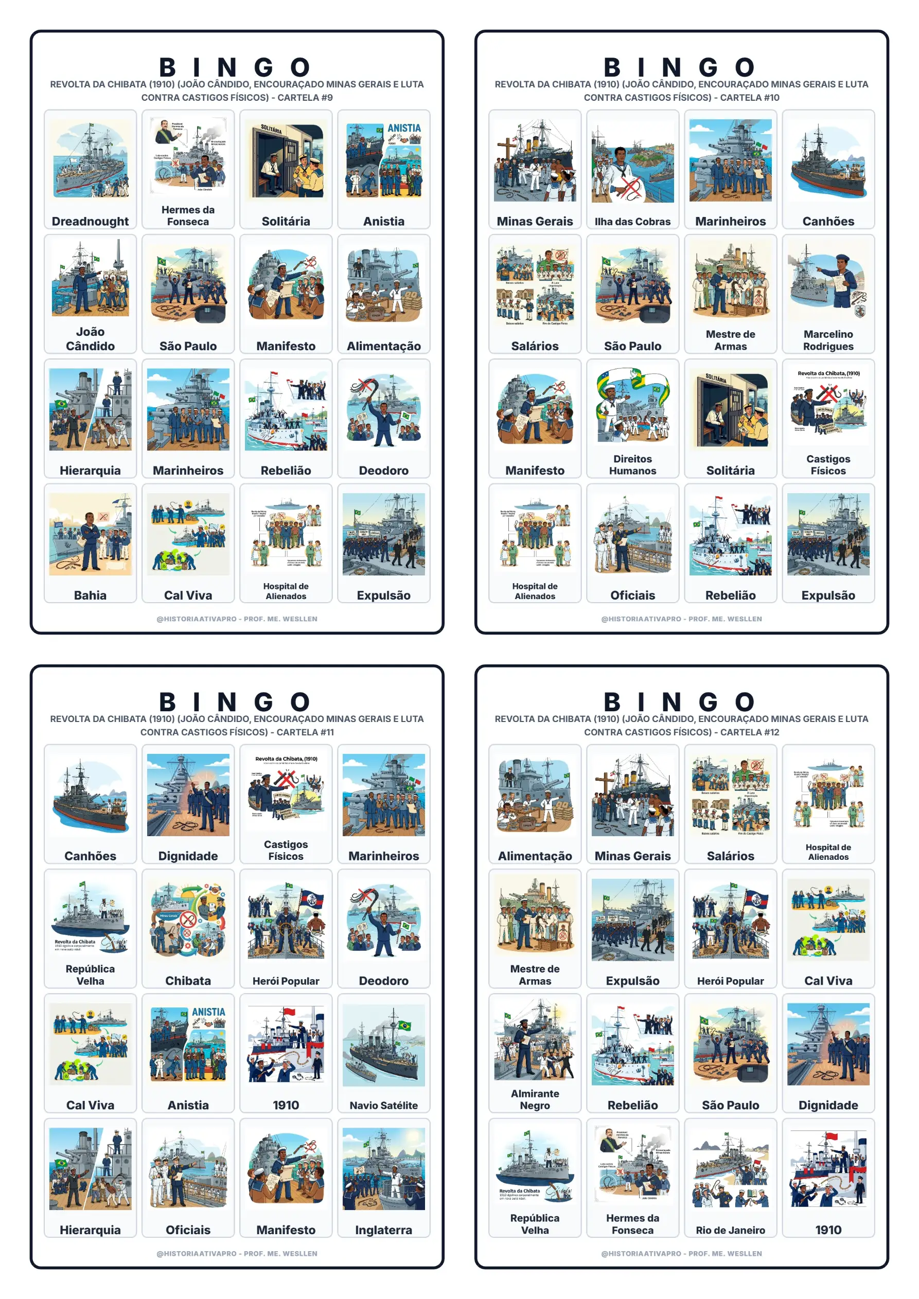 Bingo de História: Revolta da Chibata - 9º Ano — amostra 5: Jogo de Bingo sobre a Revolta da Vacina (1904) no Rio de Janeiro Bingo de História: Revolta da Chibata - 9º Ano — amostra 5: Jogo de Bingo sobre a Revolta da Vacina (1904) no Rio de Janeiro
