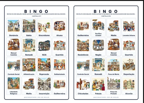 Bingo de História: Revolta dos Malês - 8º Ano — capa do material