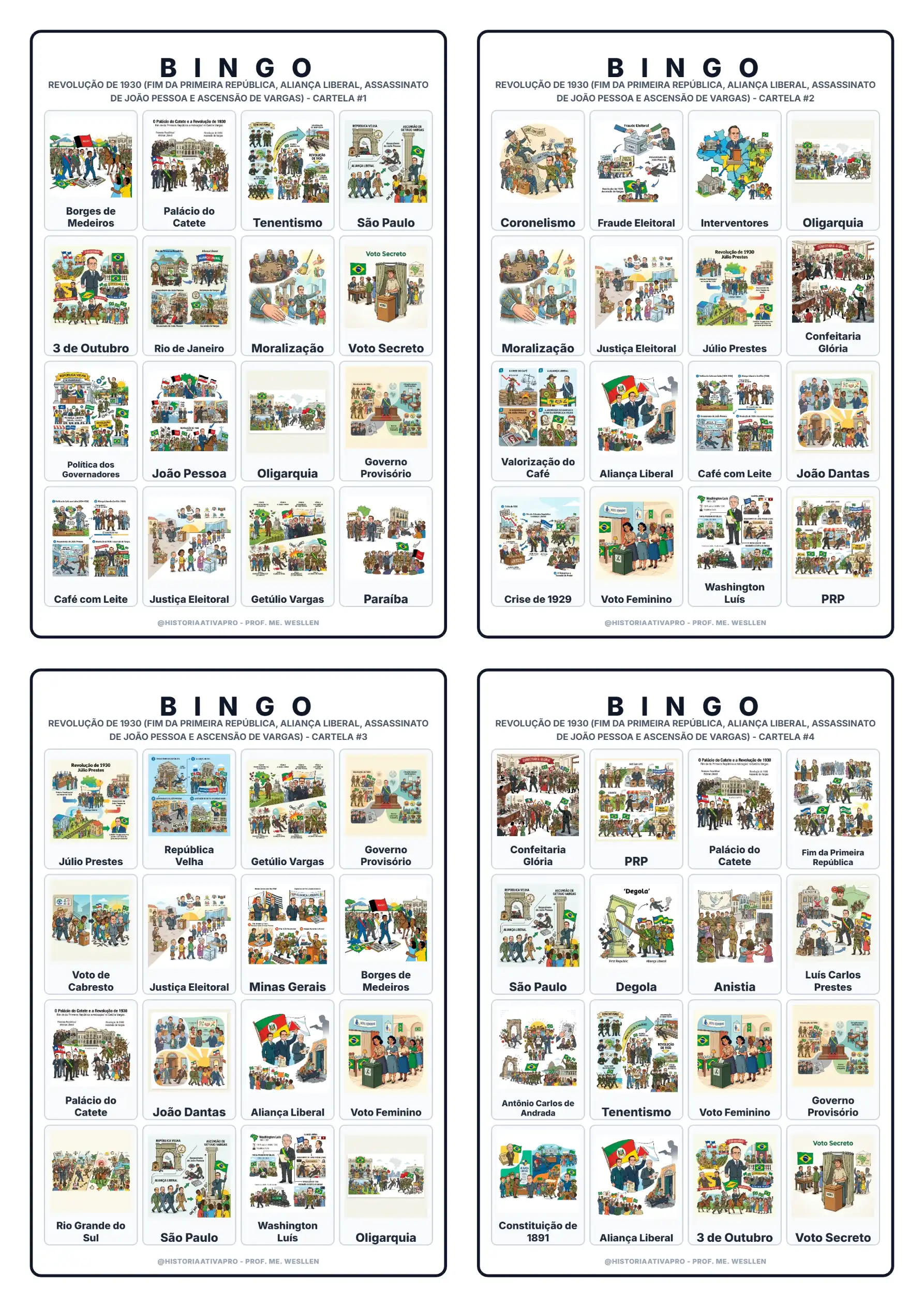 Bingo de História: Revolução de 1930 - 9º Ano — capa do material