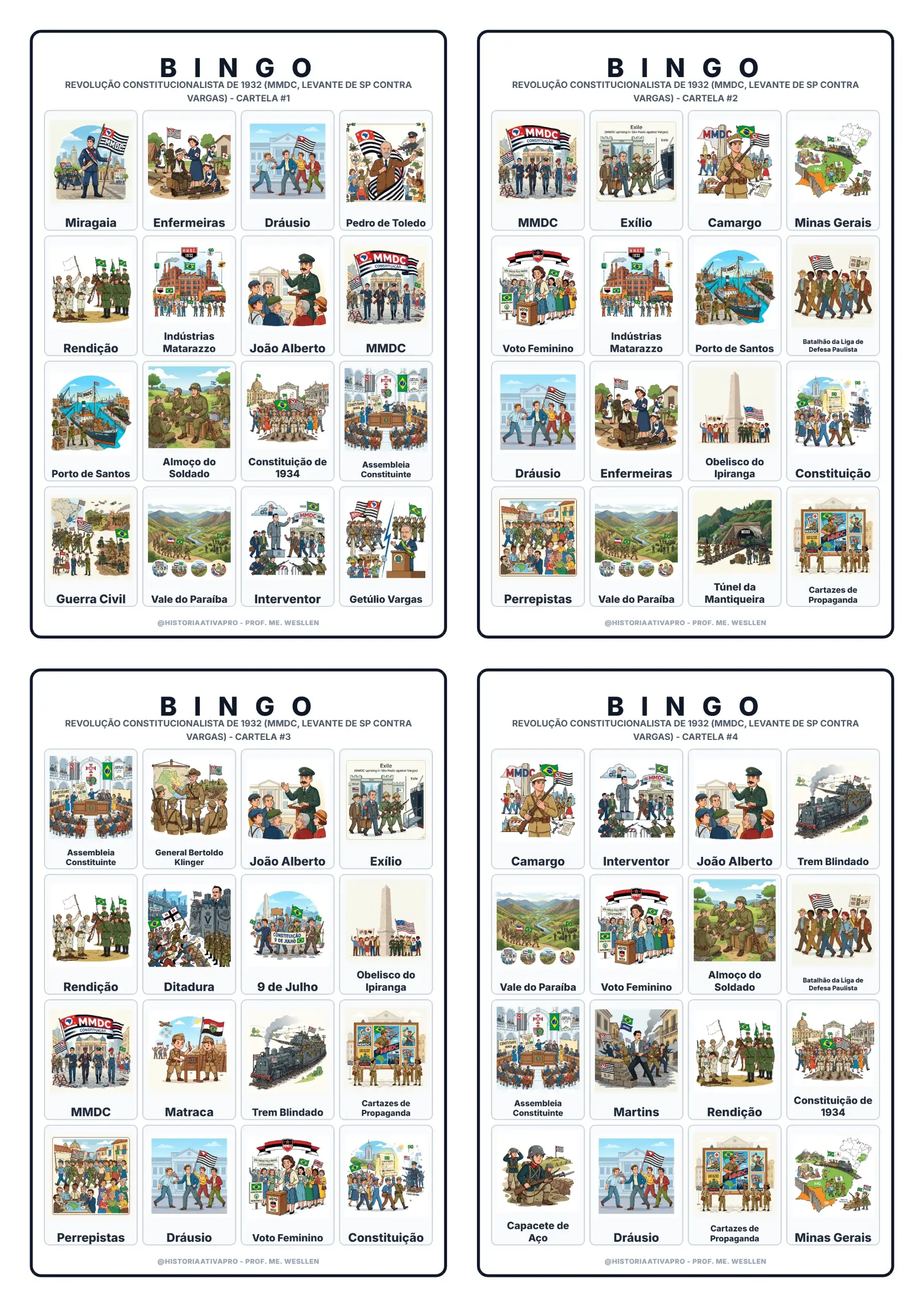 Bingo de História: Revolução de 1932 - 9º Ano — capa do material