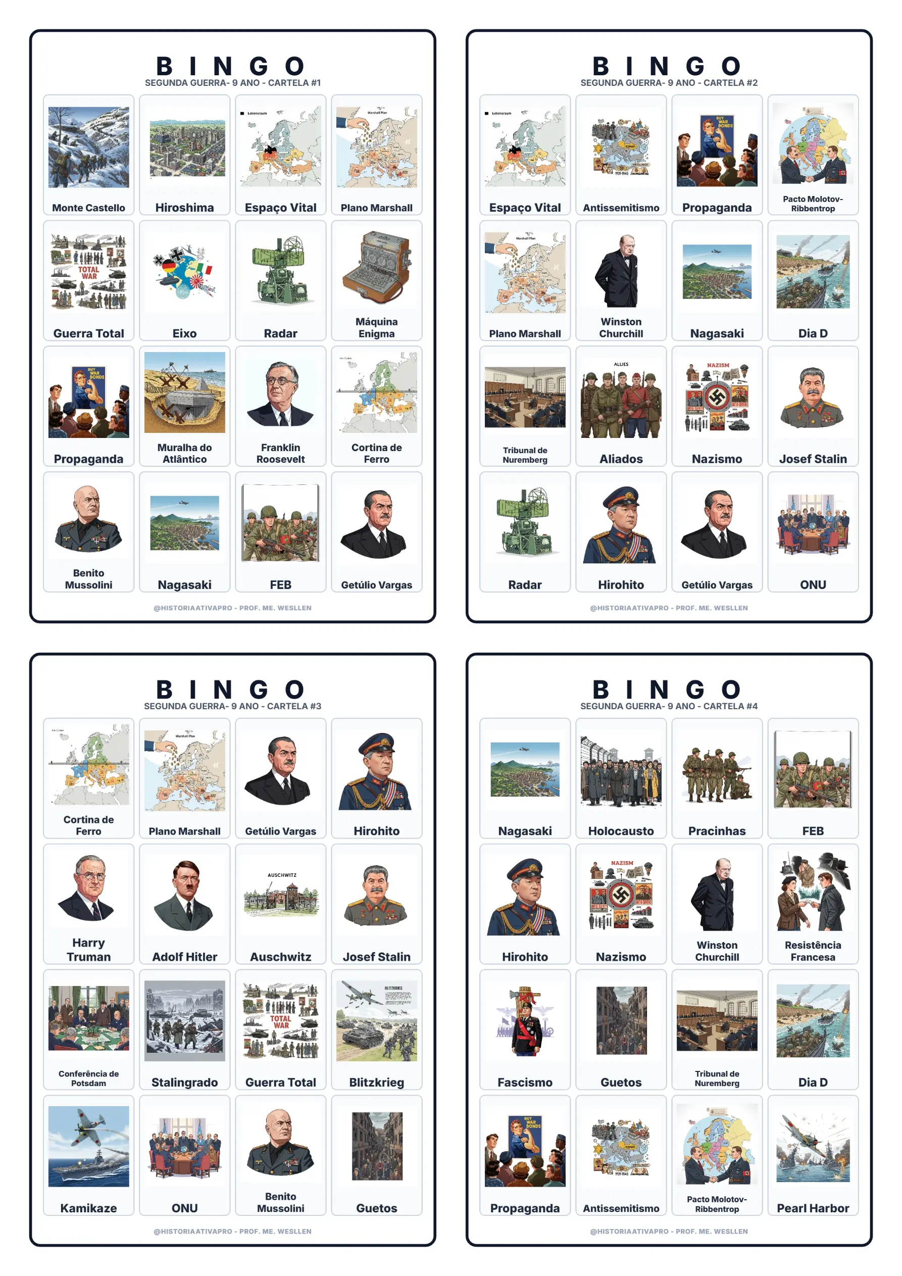 Bingo de História: Segunda Guerra Mundial - 9º Ano e Ensino Médio — capa do material